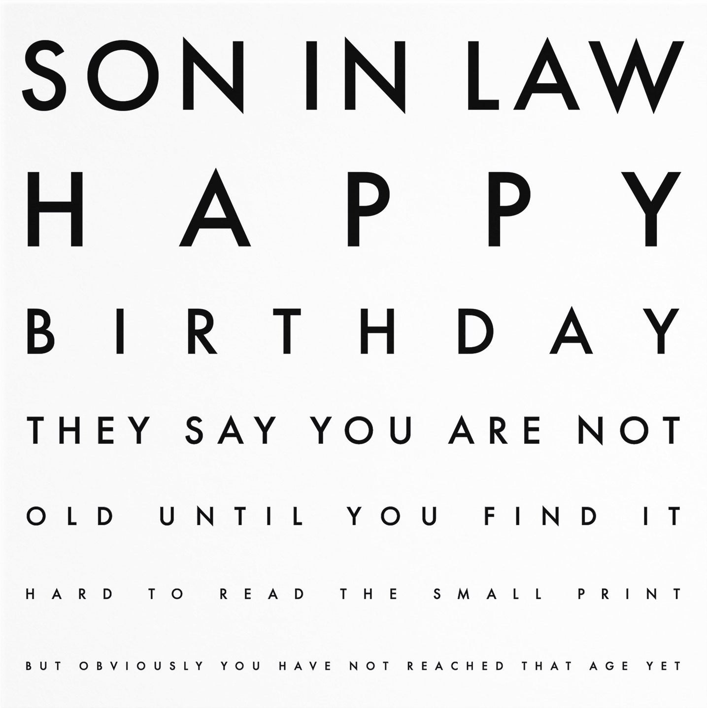 Son In Law Funny Eye Sight Birthday Card Letters - Default Title (B09Q7N8469)