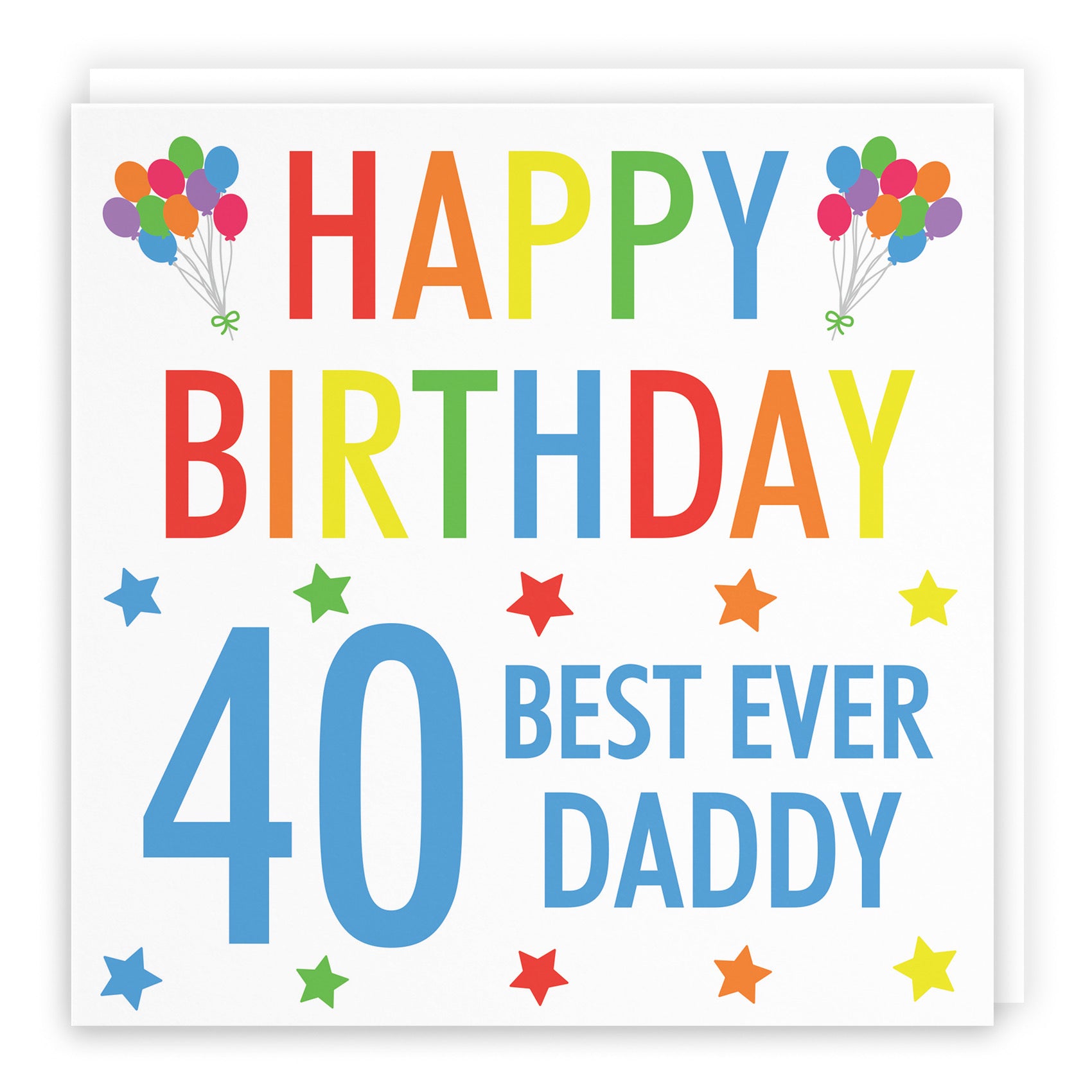 40th Daddy Birthday Card Colourful - Default Title (B09Q7QP5ZS)