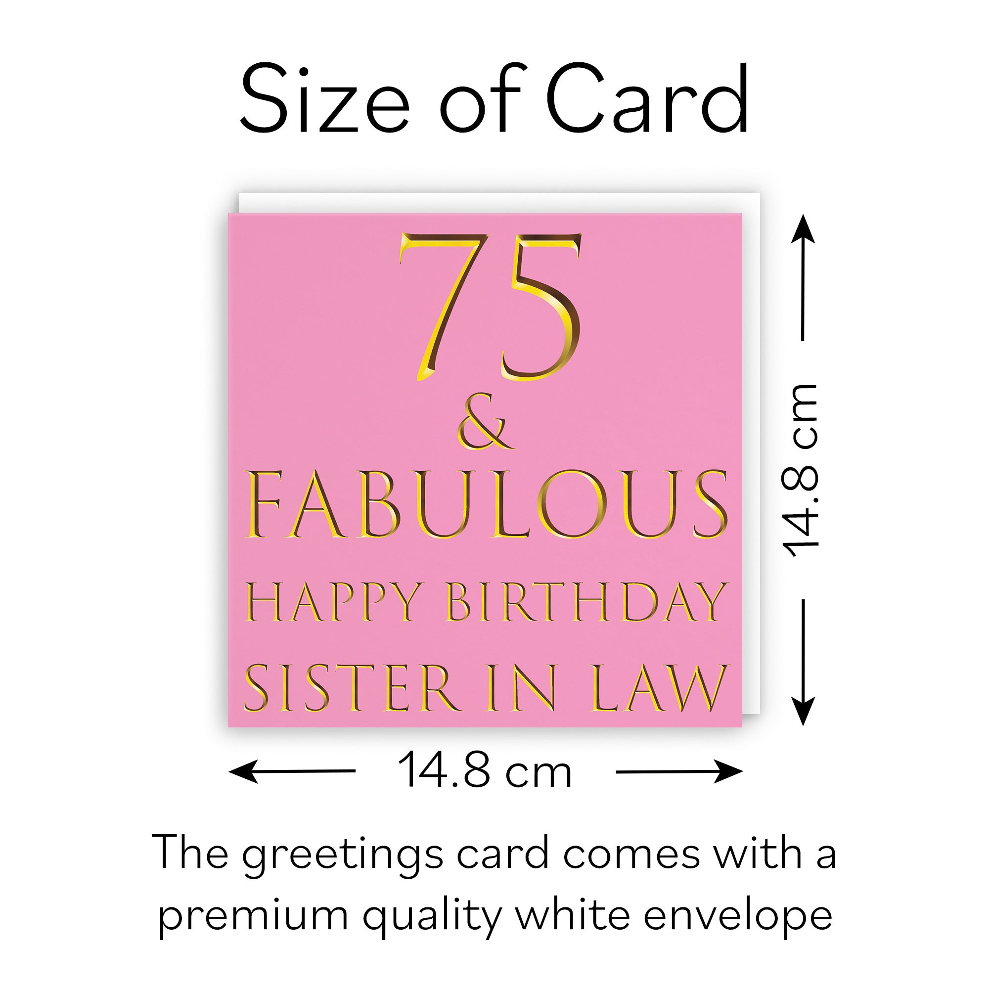 75th Sister In Law Birthday Card Fabulous - Default Title (B09Q7RHYFL)