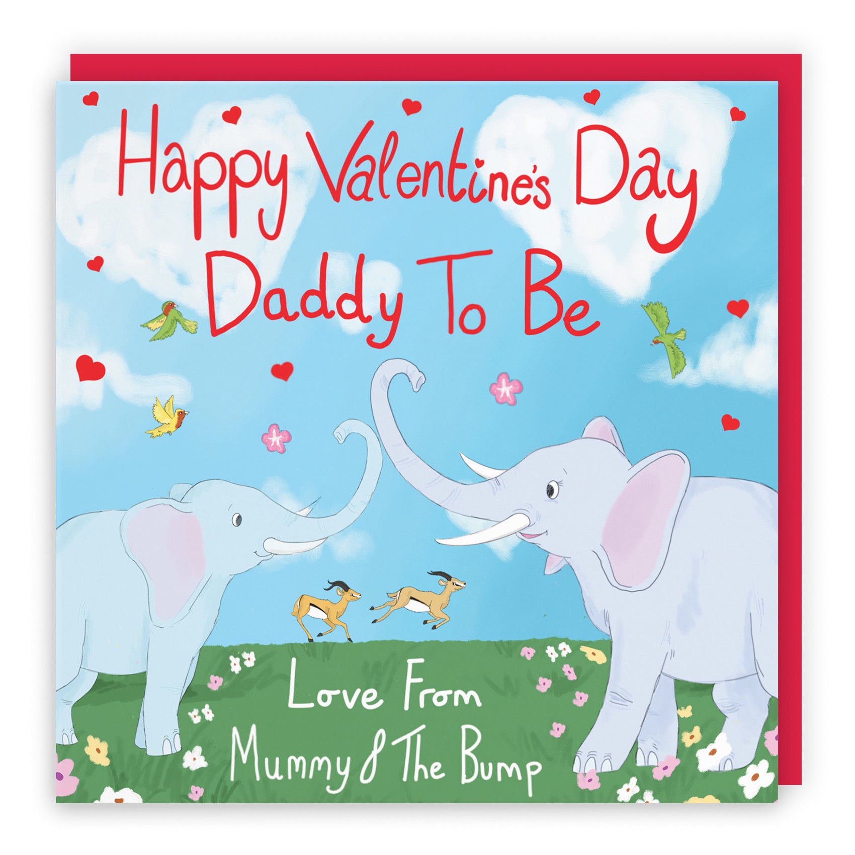Daddy To Be Elephant From Bump Valentine's Day Card Cute Animals - Default Title (B09R6C1MRJ)