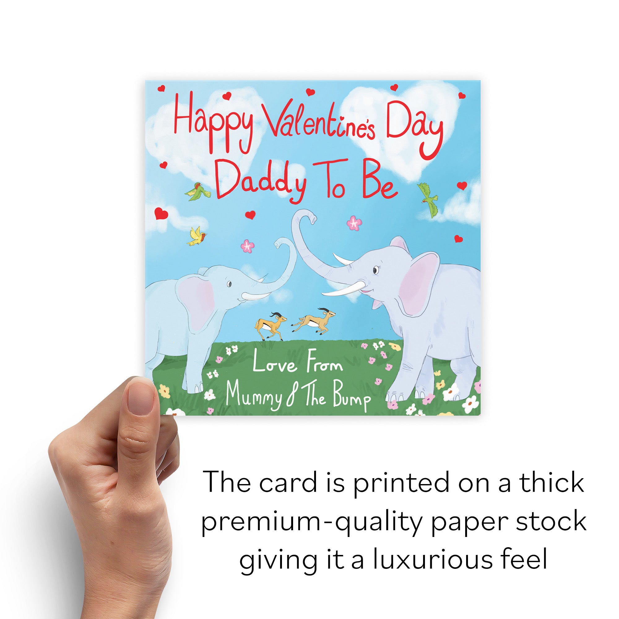 Daddy To Be Elephant From Bump Valentine's Day Card Cute Animals - Default Title (B09R6C1MRJ)