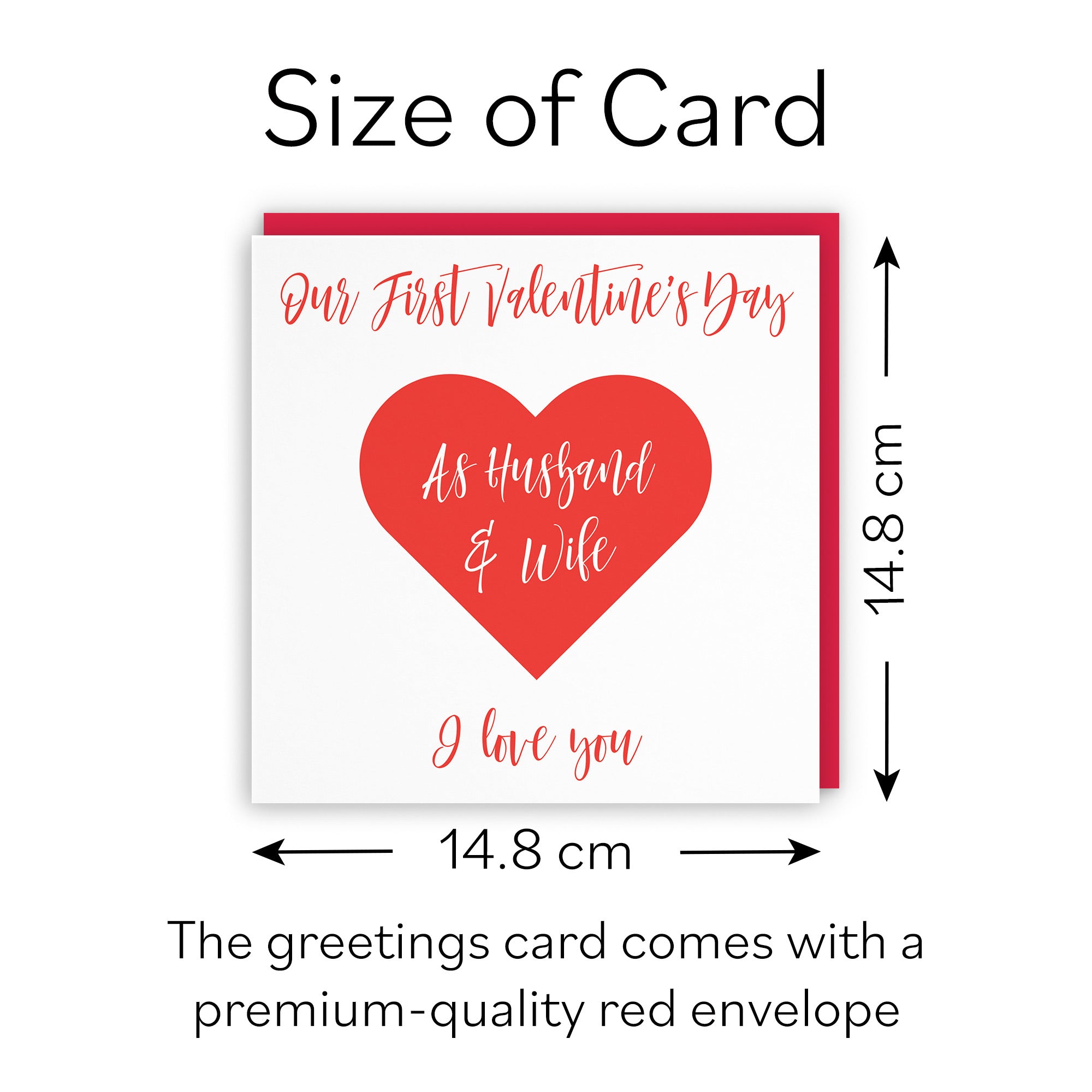 1st Valentine's Day Card For Husband Or Wife Love Heart - Default Title (B09R6C5Q32)