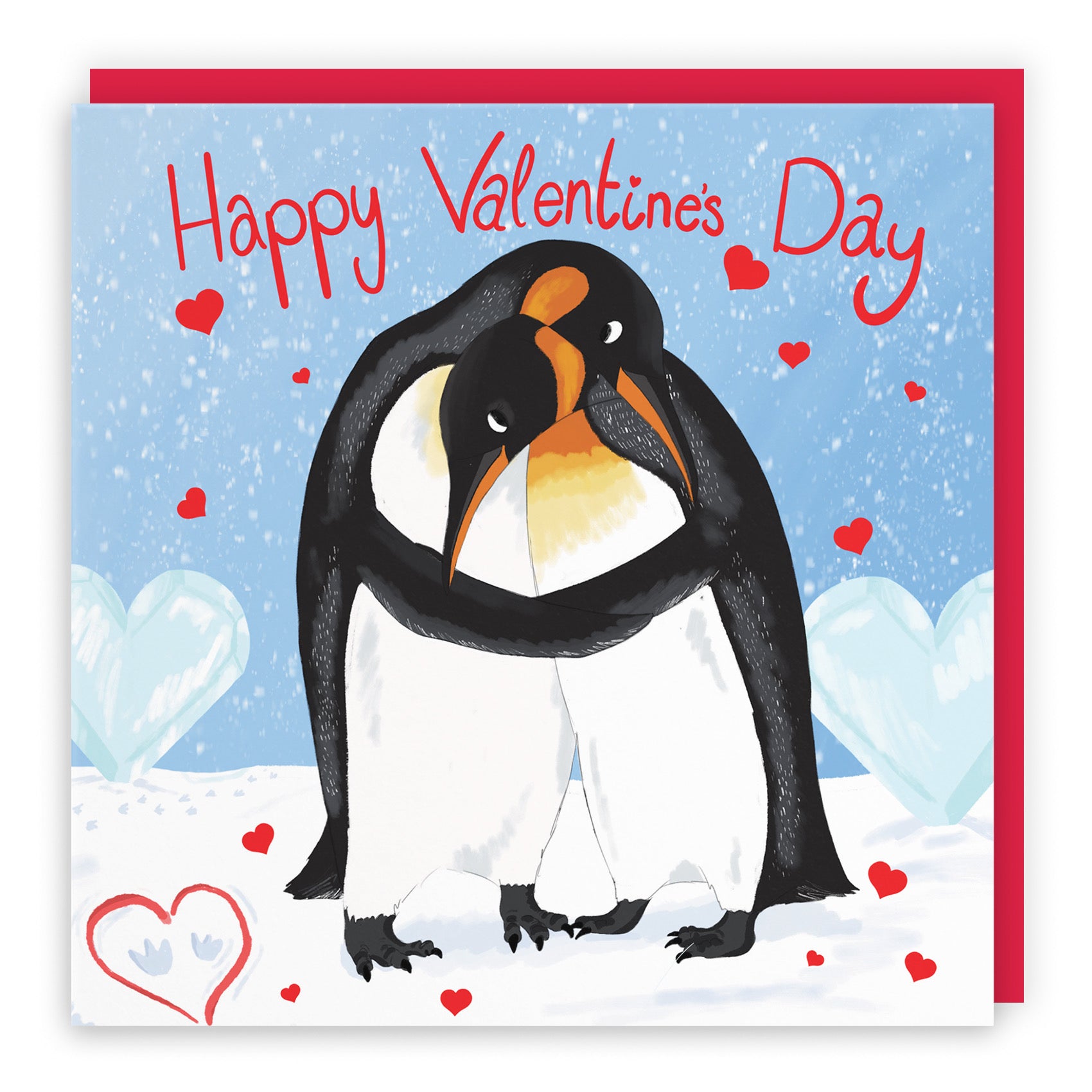 Romantic Penguins Valentine's Day Card Cute Animals - Default Title (B09R6FJVQL)
