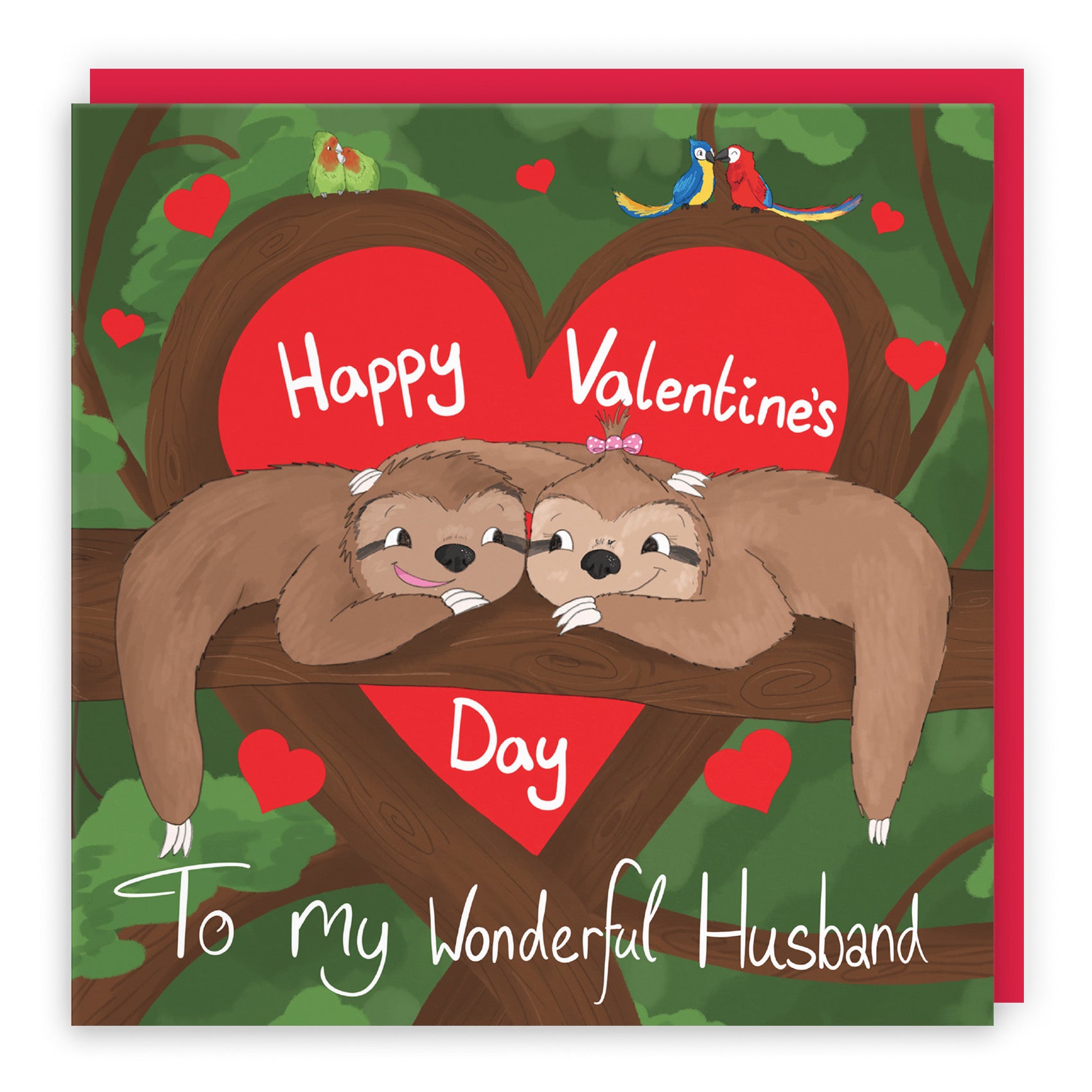 Husband Romantic Sloth Valentine's Day Card Cute Animals - Default Title (B09R6H7WC9)