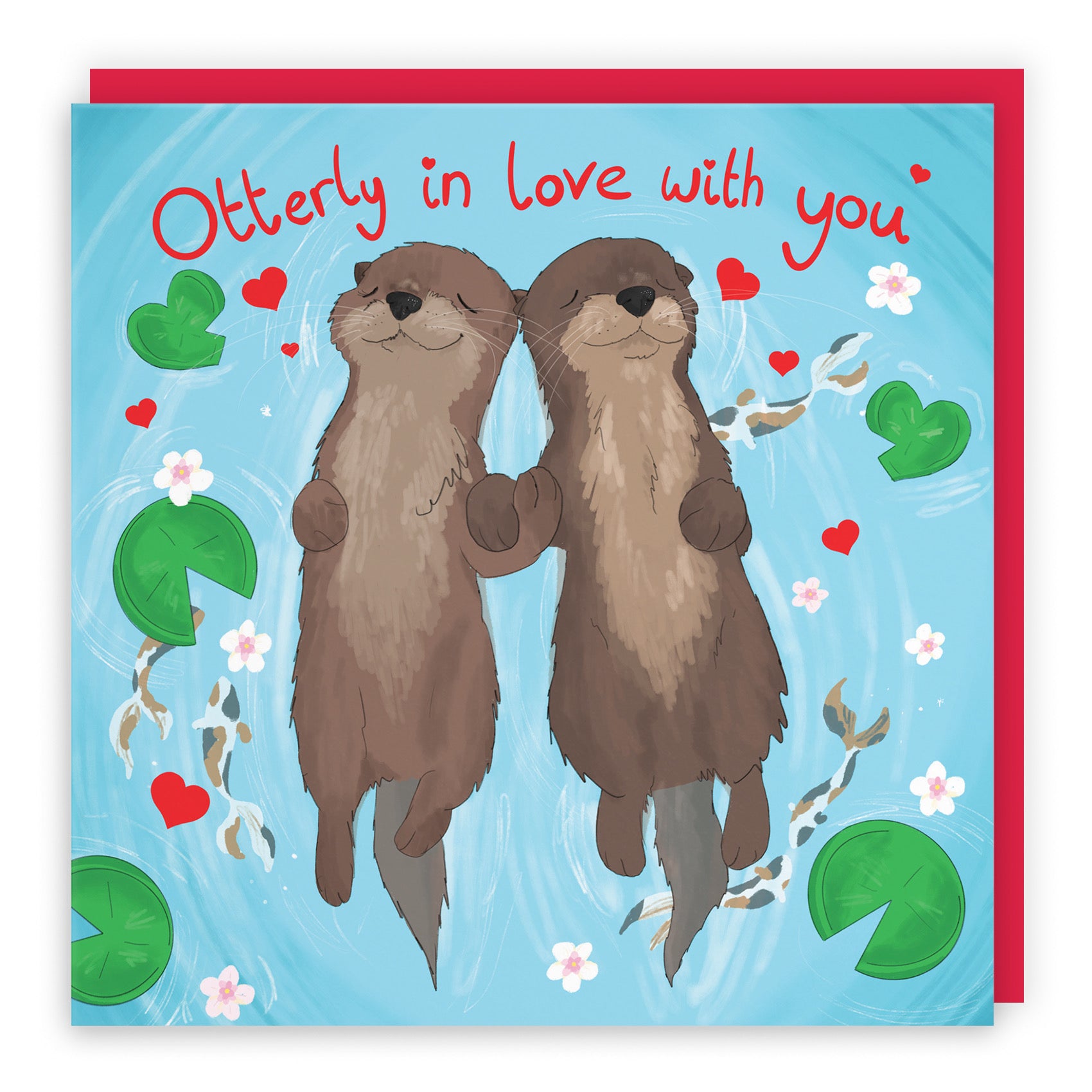 Otterly In Love With You Card Cute Animals - Default Title (B09R6HBSTY)