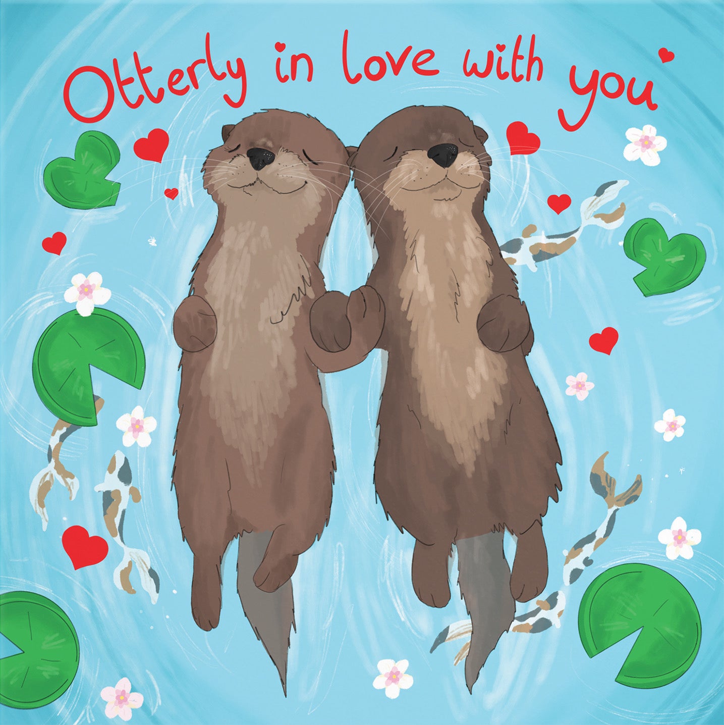 Otterly In Love With You Card Cute Animals - Default Title (B09R6HBSTY)