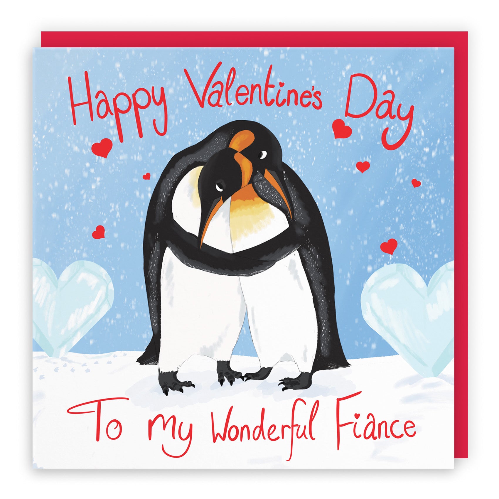 Fiance Penguins Valentine's Day Card Cute Animals - Default Title (B09R6JGSW3)