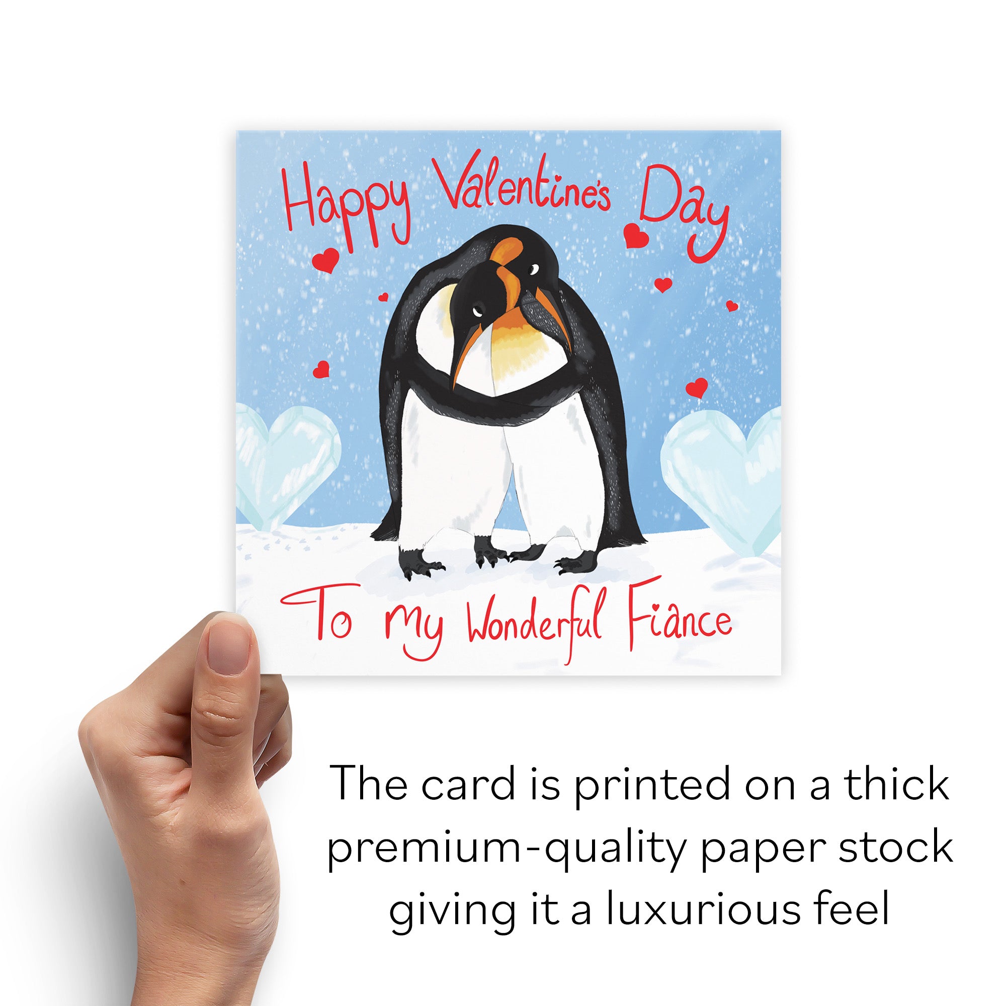 Fiance Penguins Valentine's Day Card Cute Animals - Default Title (B09R6JGSW3)