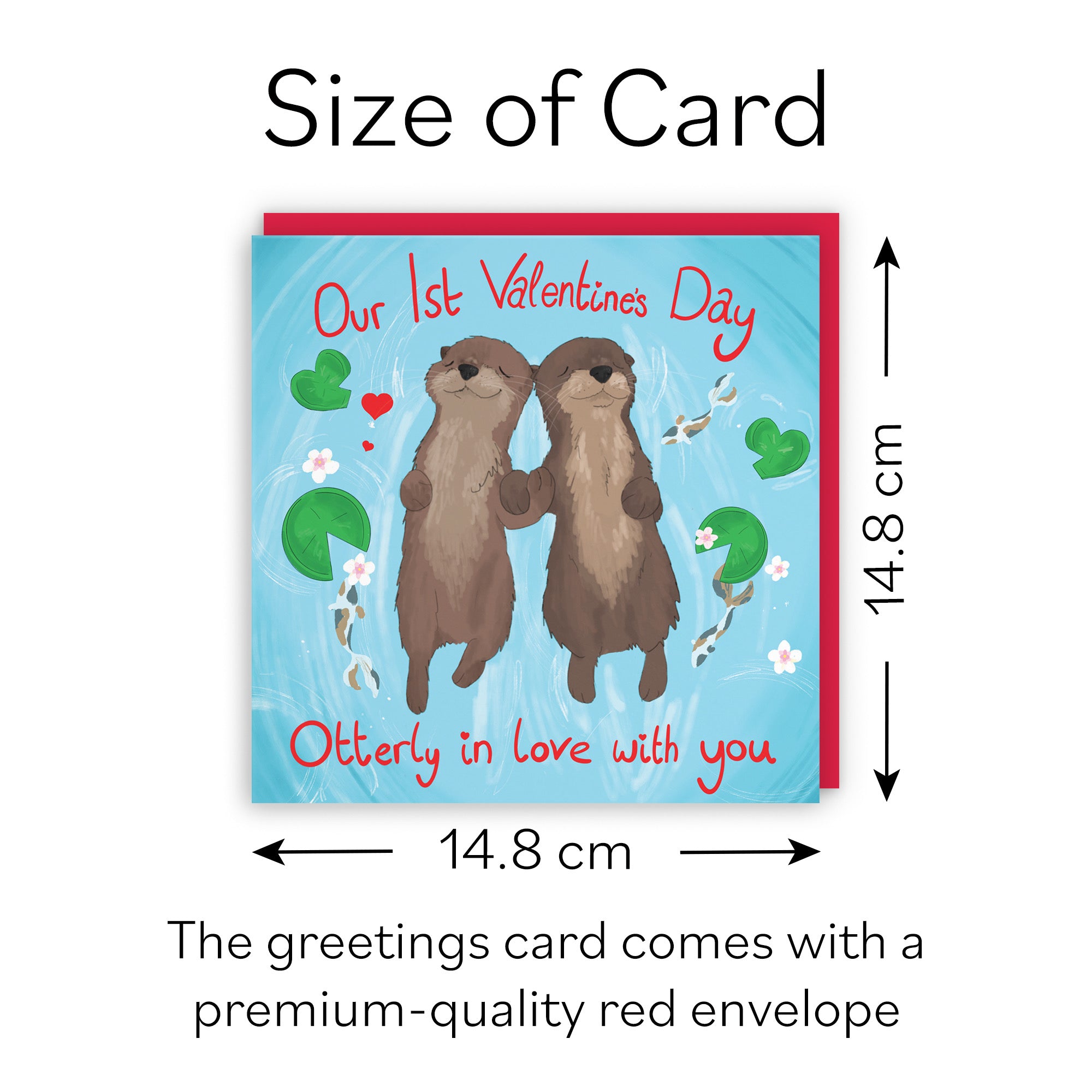 Otters 1st Valentine's Day Card Cute Animals - Default Title (B09R6K2YHV)