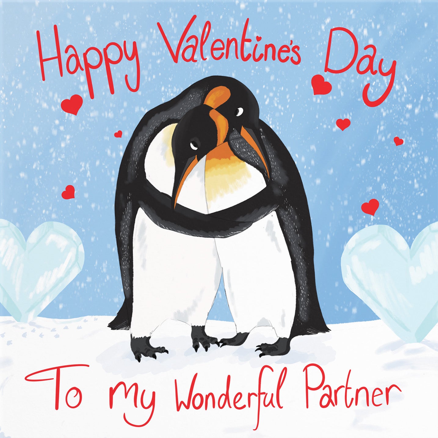 Partner Penguins Valentine's Day Card Cute Animals - Default Title (B09R6KJKDX)