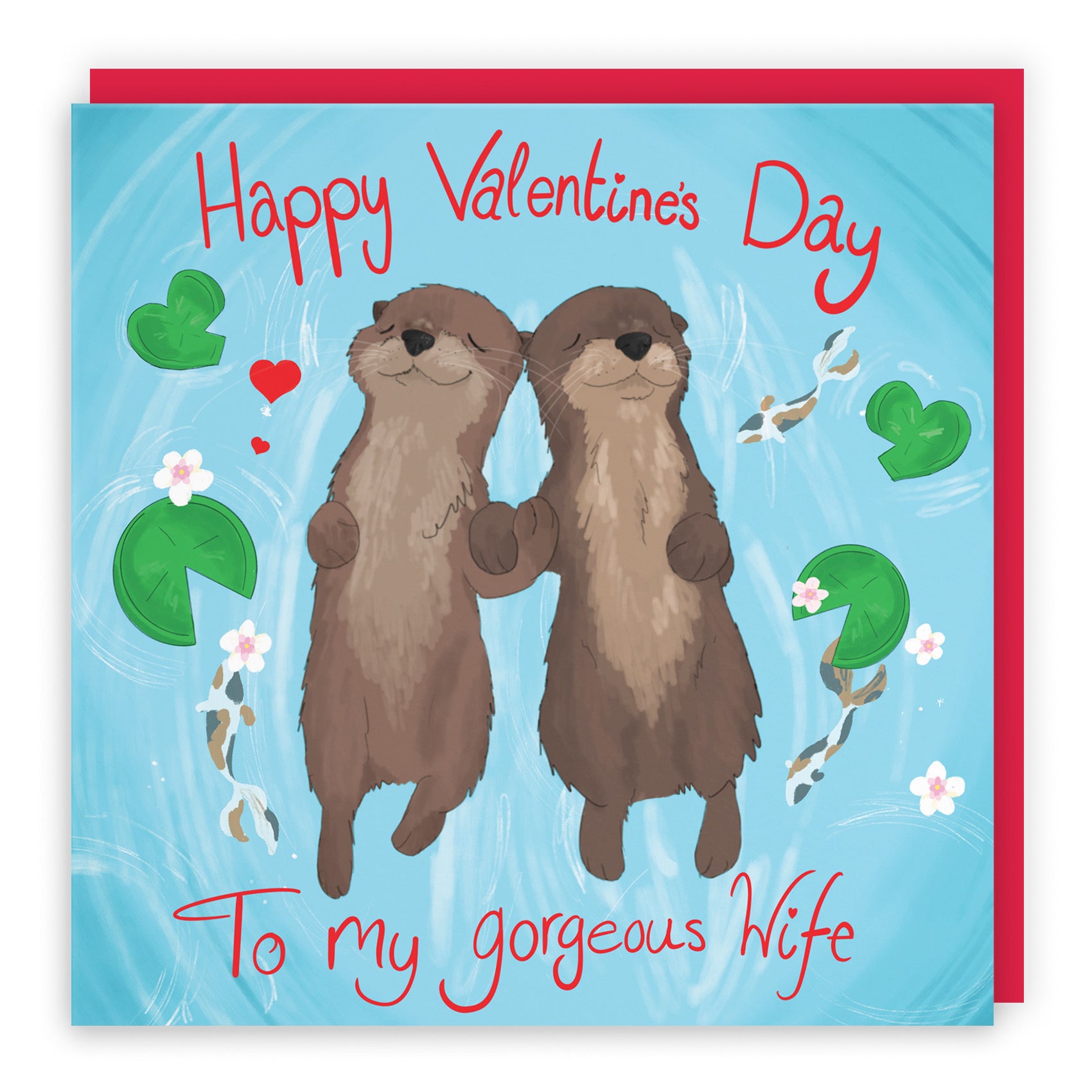 Wife Otters Valentine's Day Card Cute Animals - Default Title (B09R6LLNQ2)
