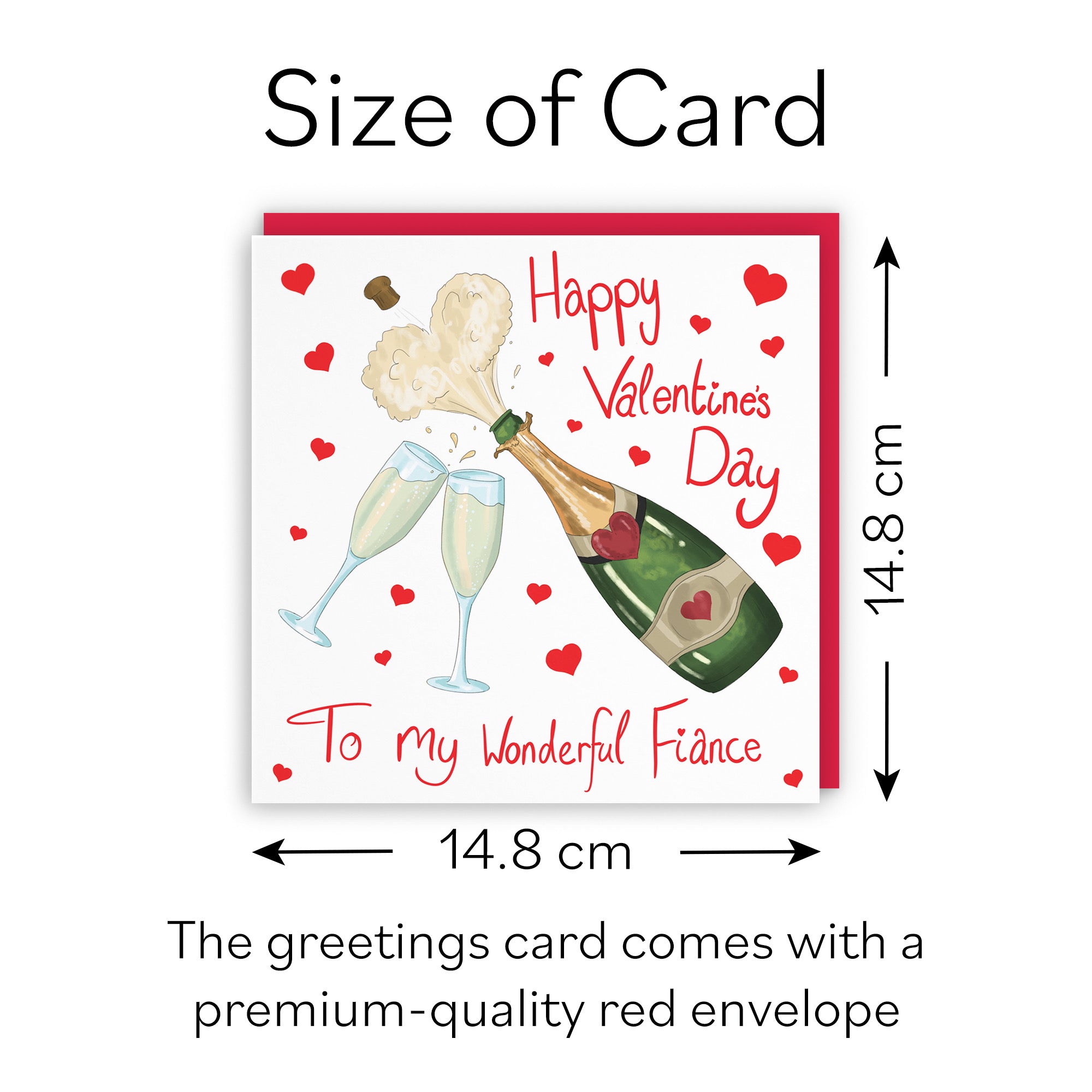 Fiance Flutes And Hearts Valentine's Day Card Classic - Default Title (B09R6LPTCG)