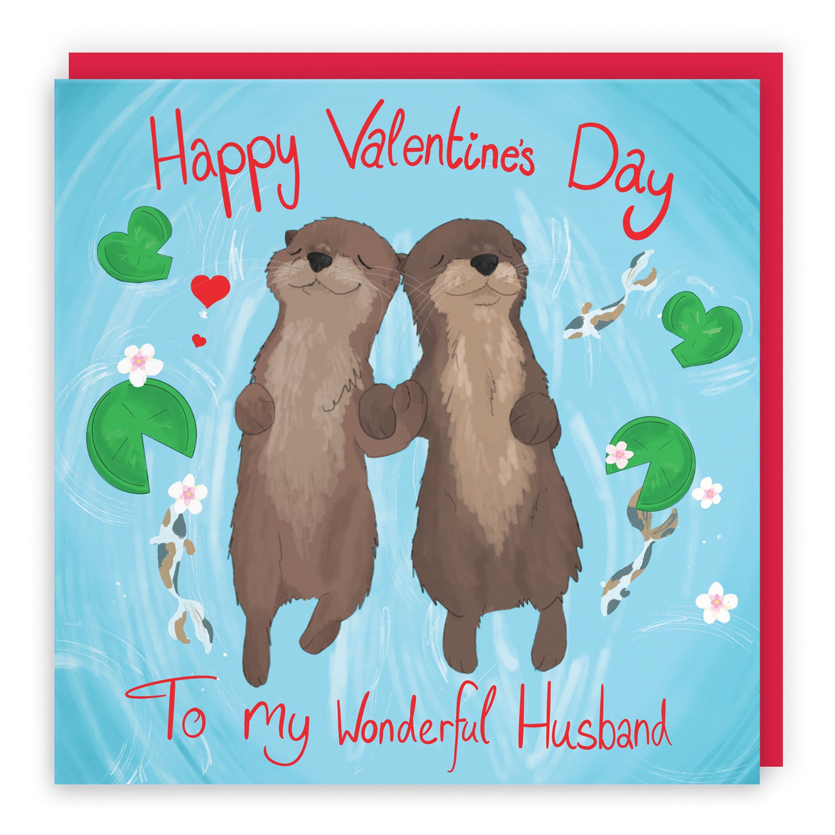 Husband Otters Valentine's Day Card Cute Animals - Default Title (B09R6MDD2G)