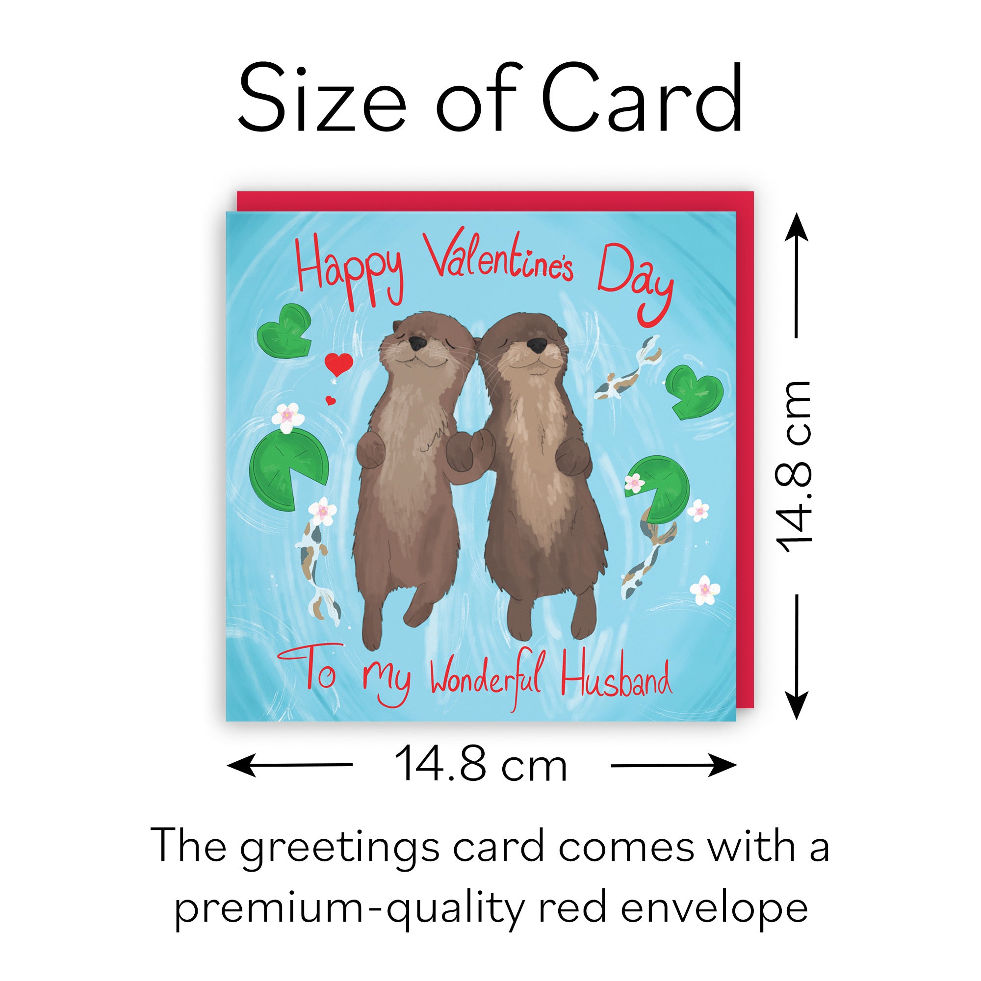 Husband Otters Valentine's Day Card Cute Animals - Default Title (B09R6MDD2G)