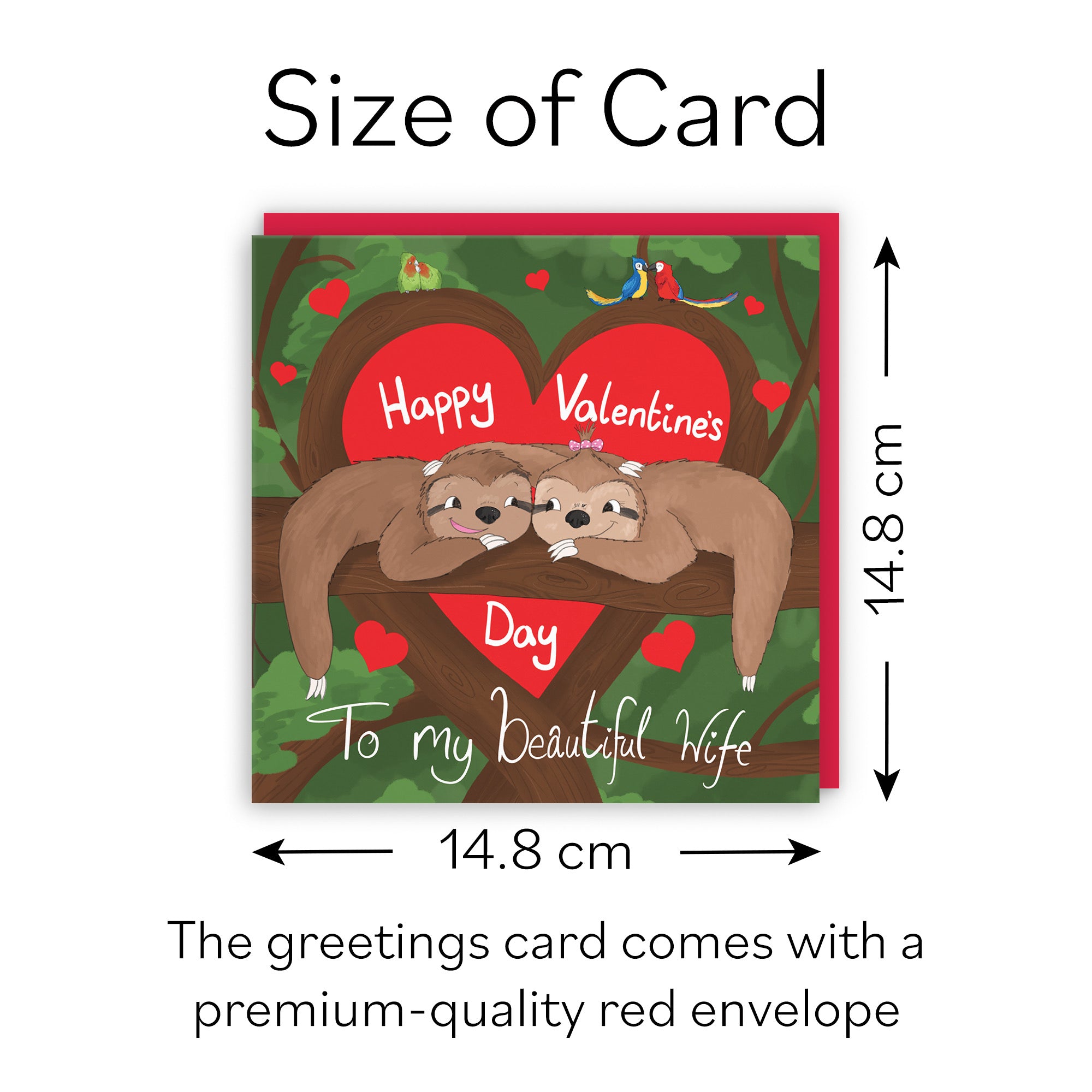 Wife Romantic Sloth Valentine's Day Card Cute Animals - Default Title (B09R6TS3YP)