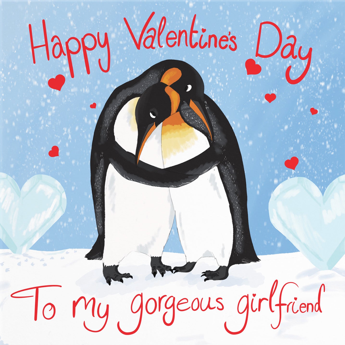 Girlfriend Penguins Valentine's Day Card Cute Animals - Default Title (B09R6WF7XJ)