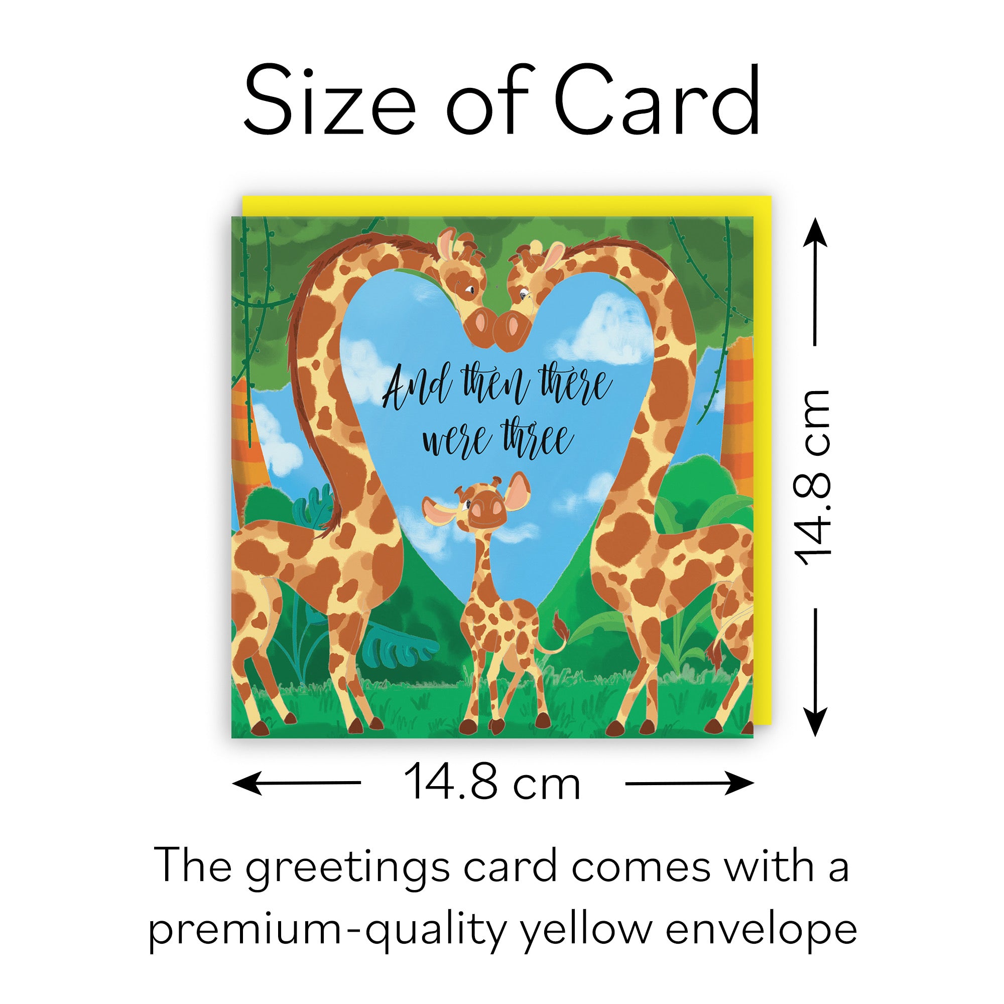 And Then There Were Three New Baby Card Cute Giraffes Jungle - Default Title (B09VM5T5GB)