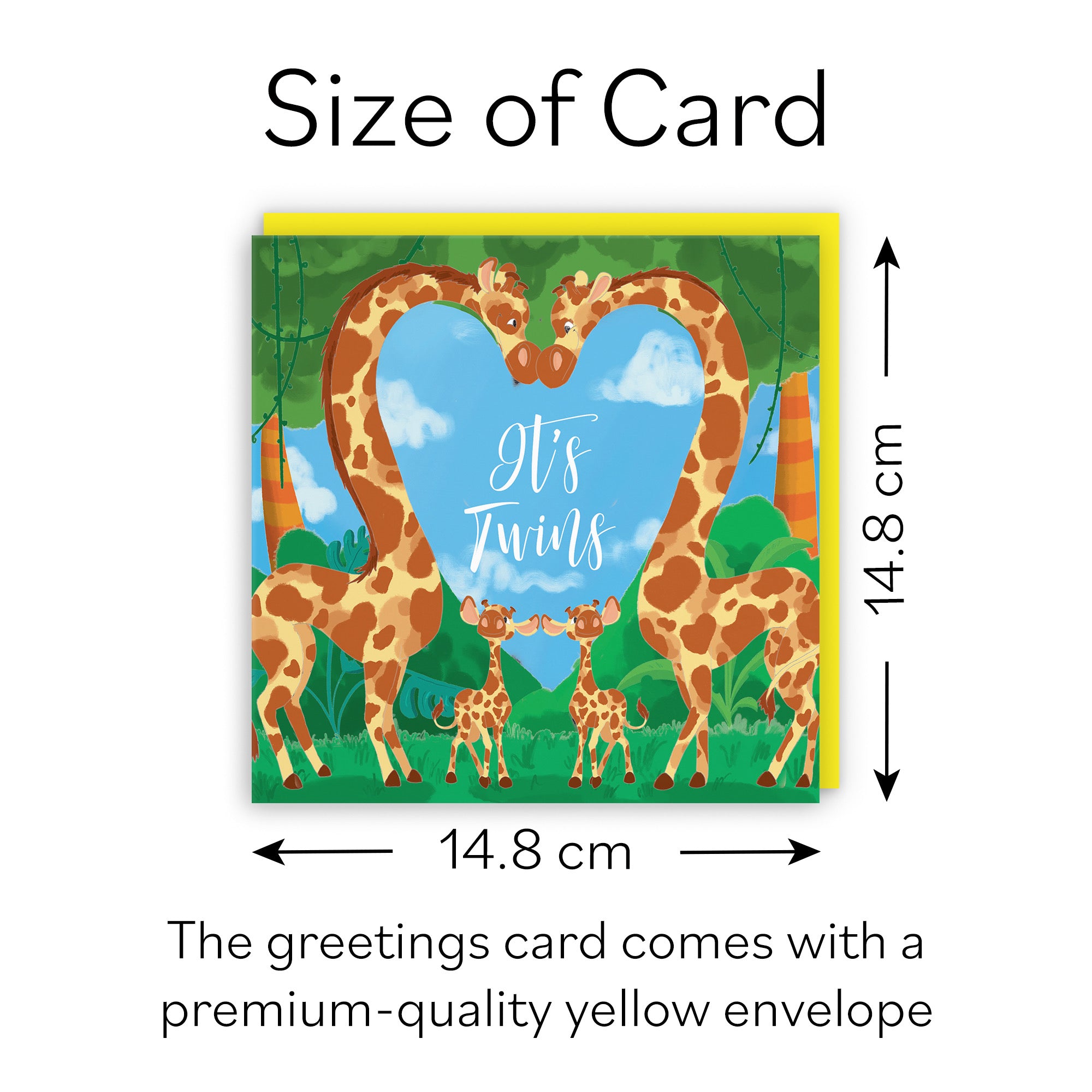 New Baby Twins Cute Giraffes Congratulations Card Jungle - Default Title (B09VM5ZYJ2)