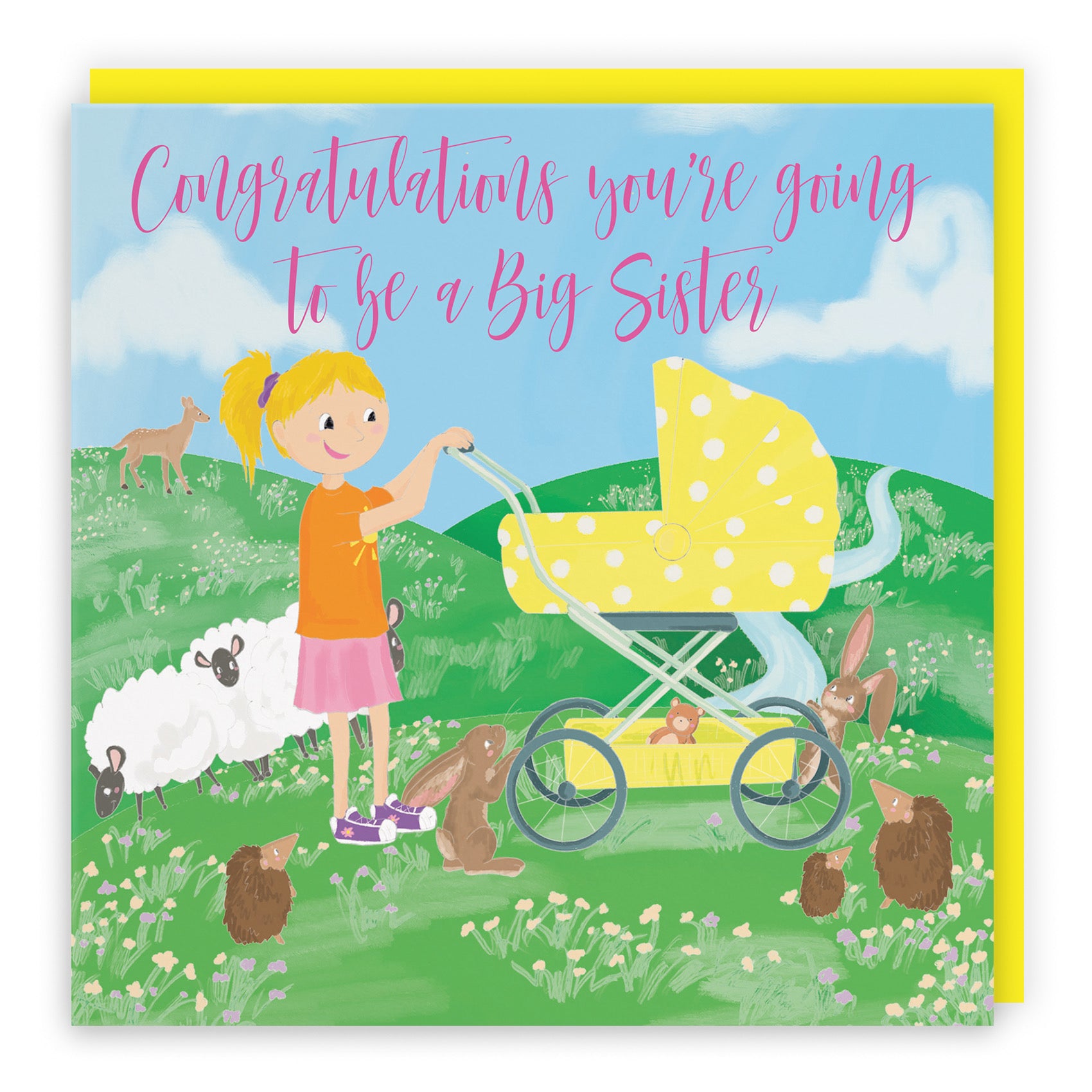 New Baby Pregnancy Announcement Big Sister Card For Daughter Countryside - Default Title (B09VM7J2JS)