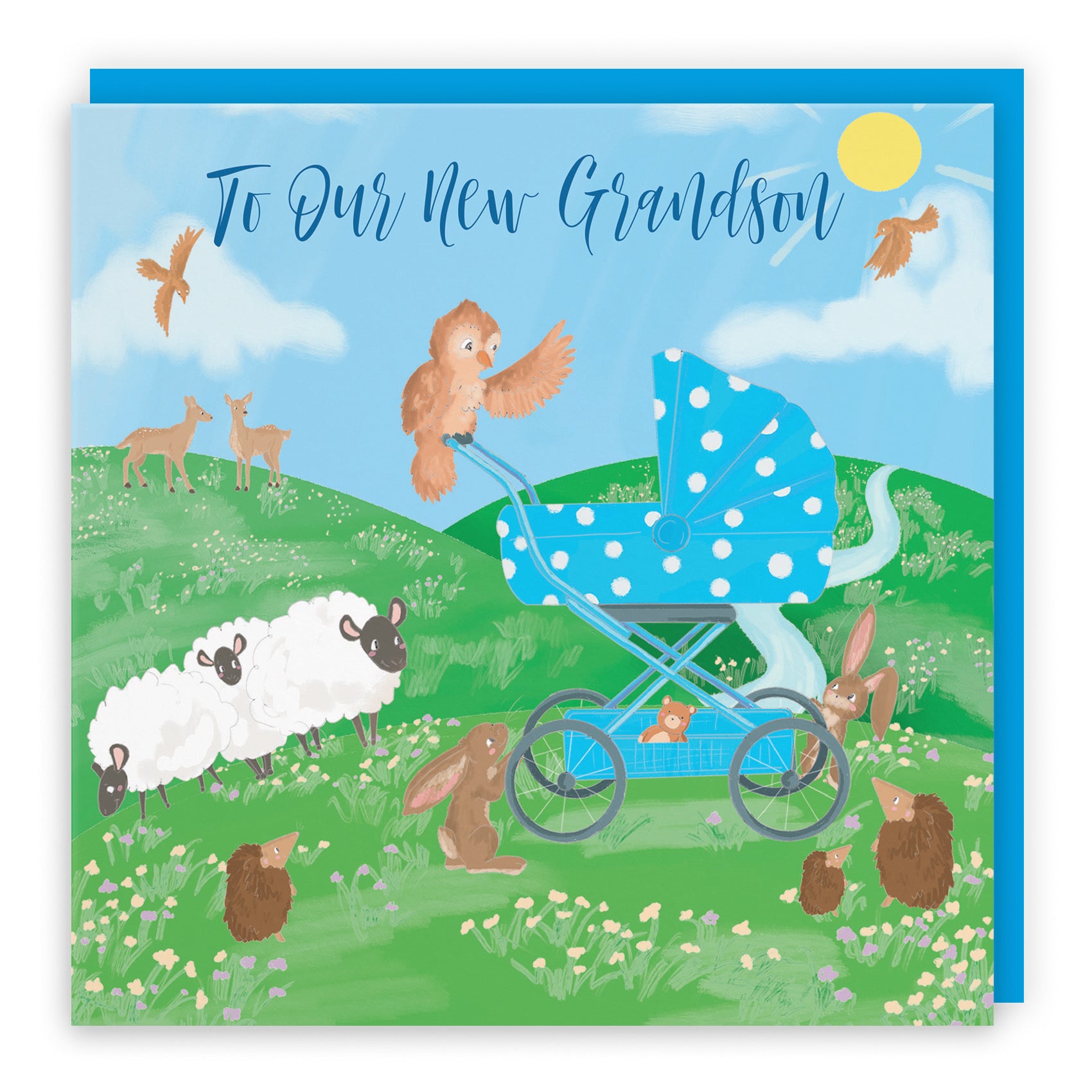 To Our New Grandson New Baby Card Countryside - Default Title (B09VM9S4GG)