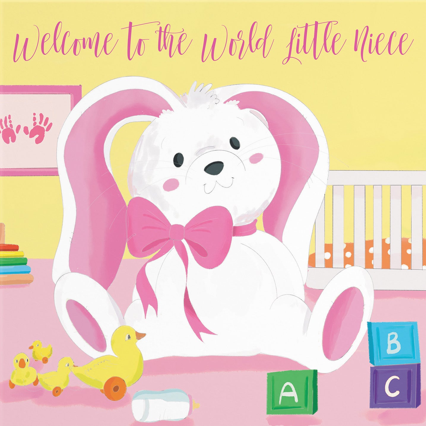 Welcome To The World Little Niece Card Pink Rabbit Classic - Default Title (B09VM9WD6L)