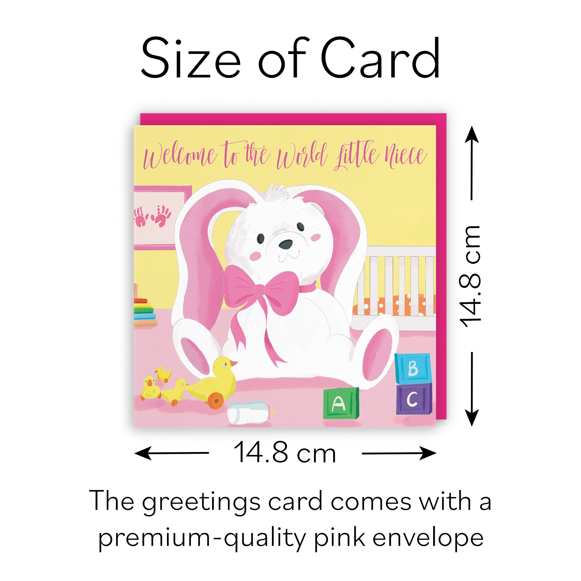 Welcome To The World Little Niece Card Pink Rabbit Classic - Default Title (B09VM9WD6L)