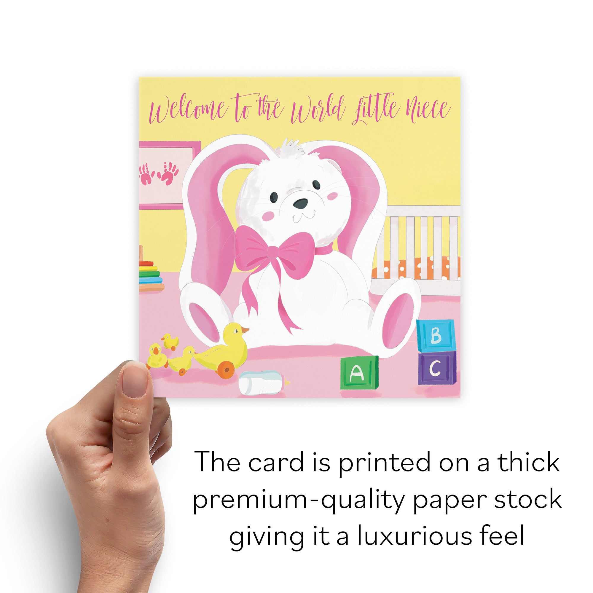 Welcome To The World Little Niece Card Pink Rabbit Classic - Default Title (B09VM9WD6L)