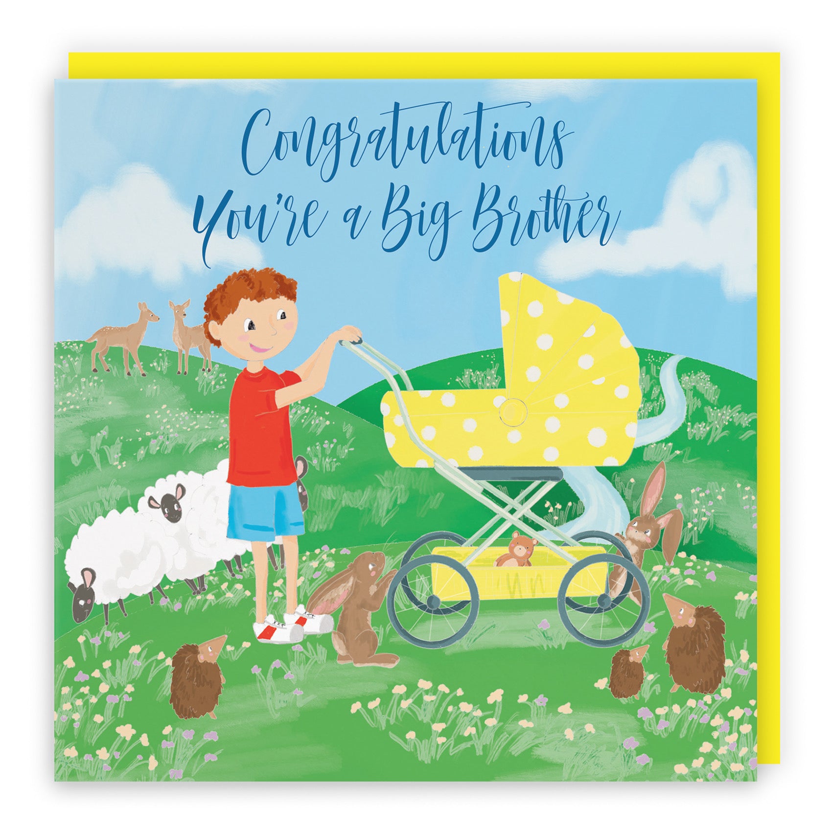 Congratulations You're A Big Brother New Baby Card Countryside - Default Title (B09VMK58VL)