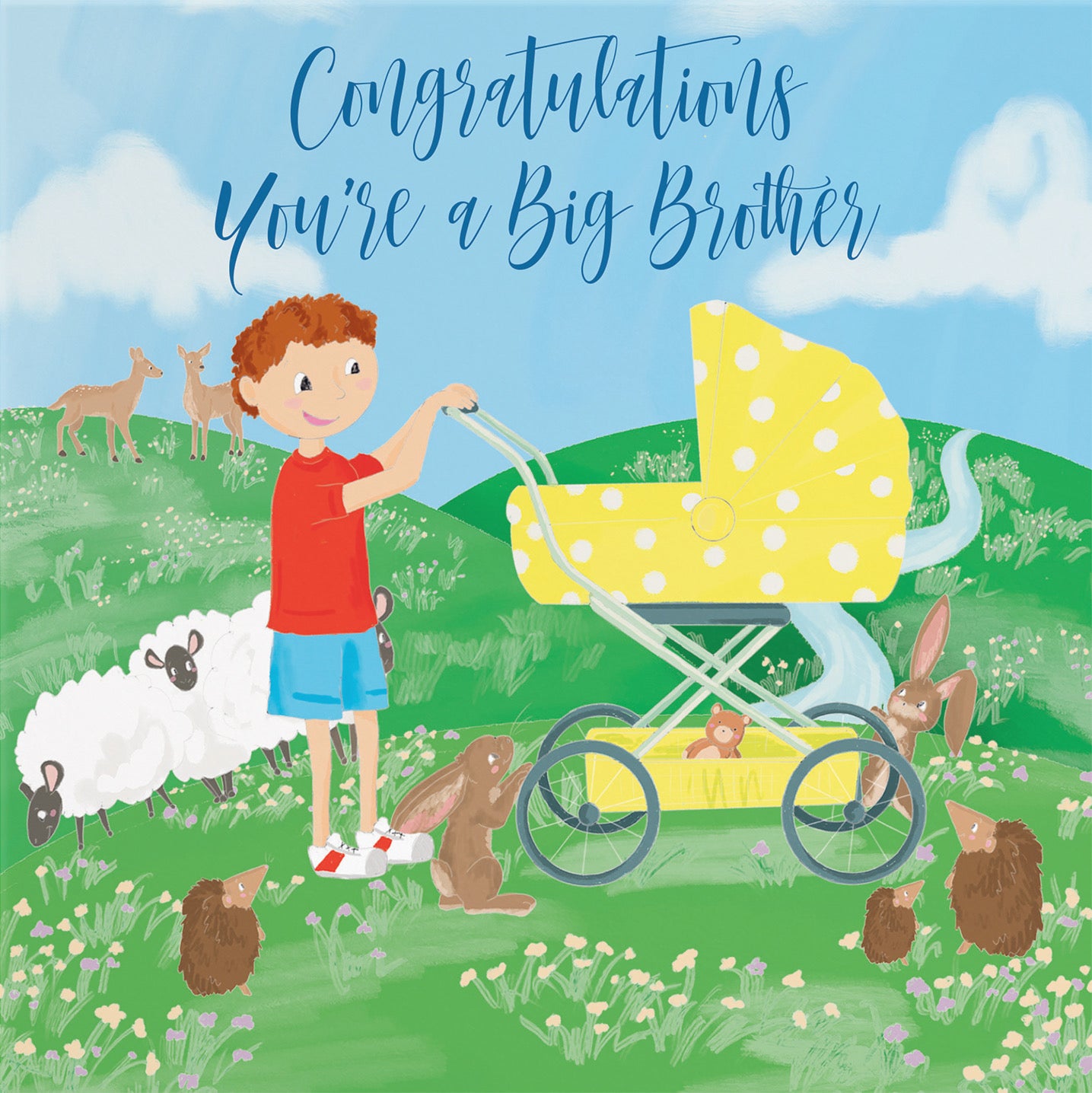 Congratulations You're A Big Brother New Baby Card Countryside - Default Title (B09VMK58VL)