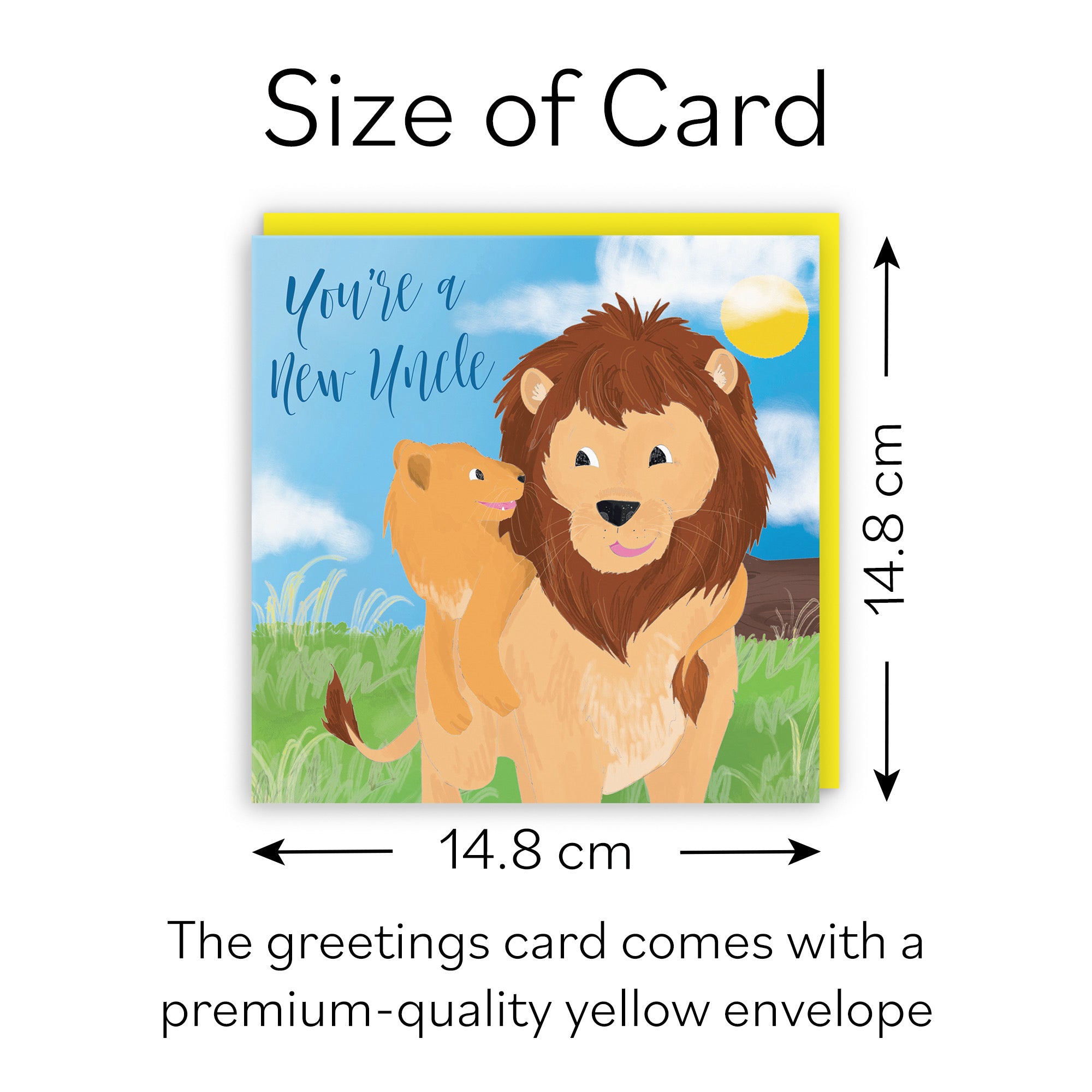 New Uncle Congratulations New Baby Card Cute Lions Jungle - Default Title (B09VMKPXP4)