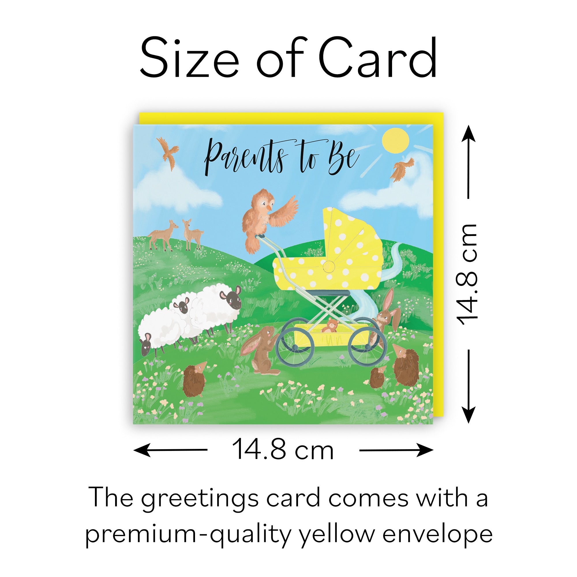 Parents To Be Congratulations Expecting New Baby Card Yellow Countryside - Default Title (B09VML76GZ)