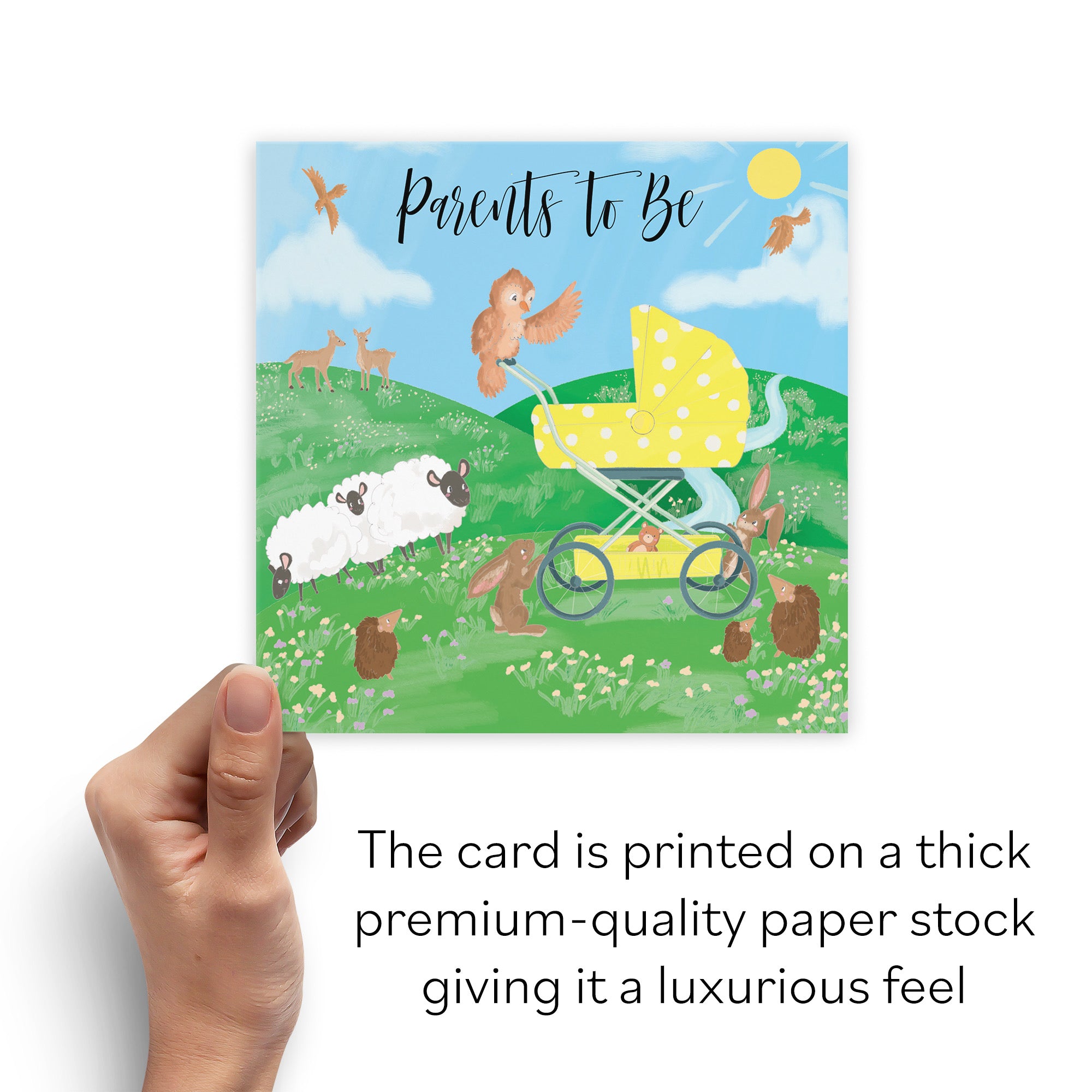 Parents To Be Congratulations Expecting New Baby Card Yellow Countryside - Default Title (B09VML76GZ)