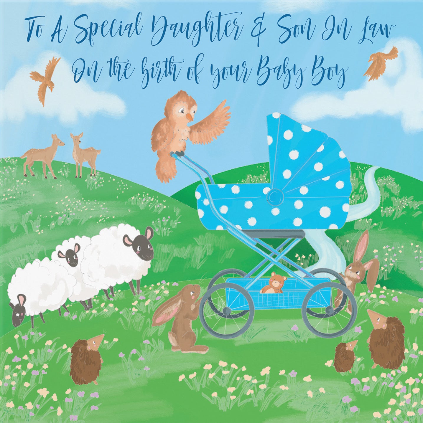 Daughter And Son In Law New Baby Boy Congratulations Card Countryside - Default Title (B09VMNJVNW)