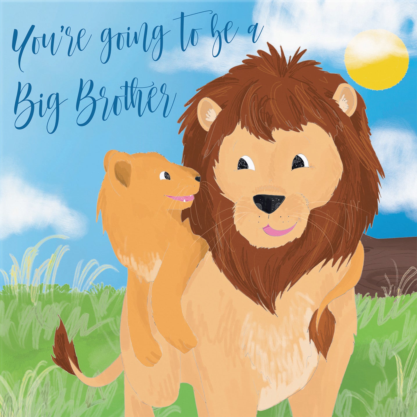 New Baby Pregnancy Announcement Big Brother Card For Son Lion Jungle - Default Title (B09VMPMR7M)