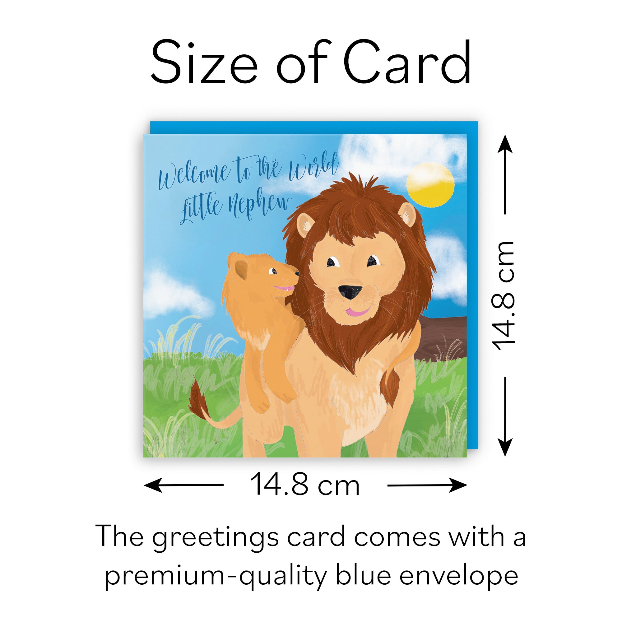 Welcome To The World Little Nephew Card Cute Lions Jungle - Default Title (B09VMQNZ8N)