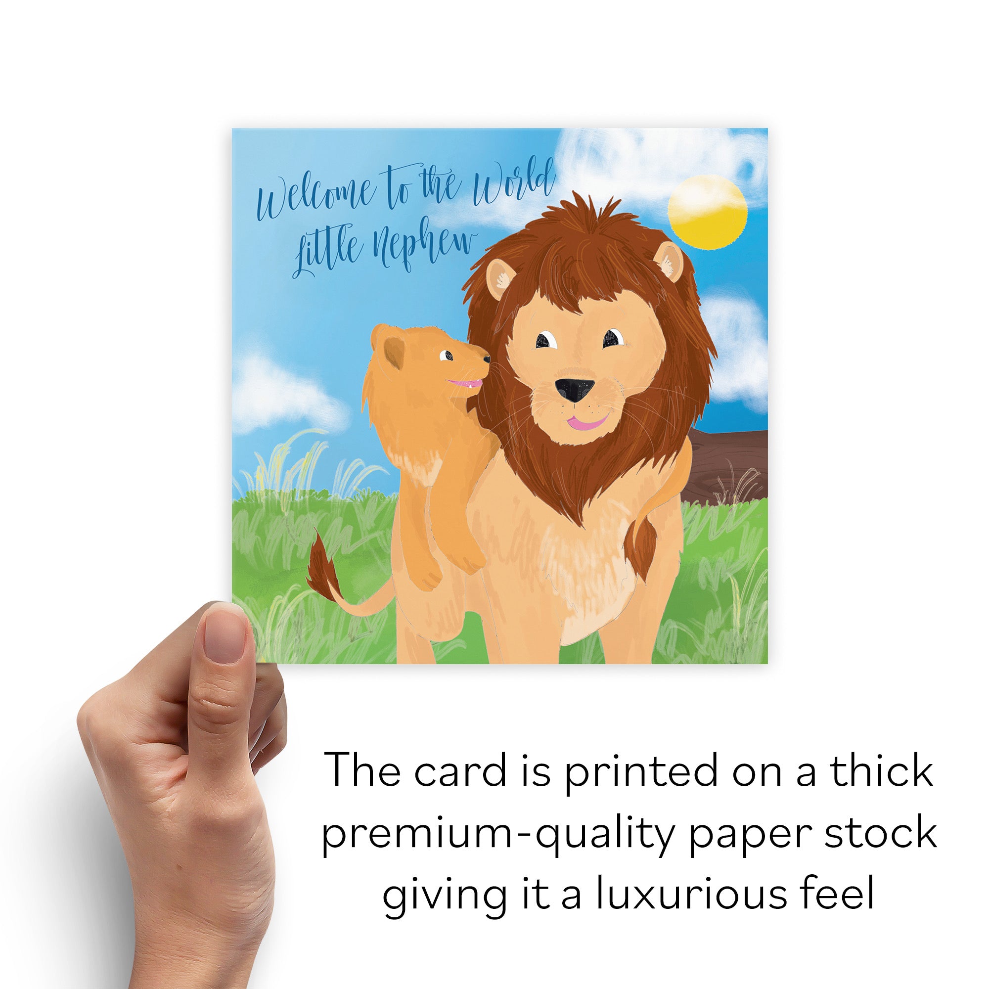 Welcome To The World Little Nephew Card Cute Lions Jungle - Default Title (B09VMQNZ8N)