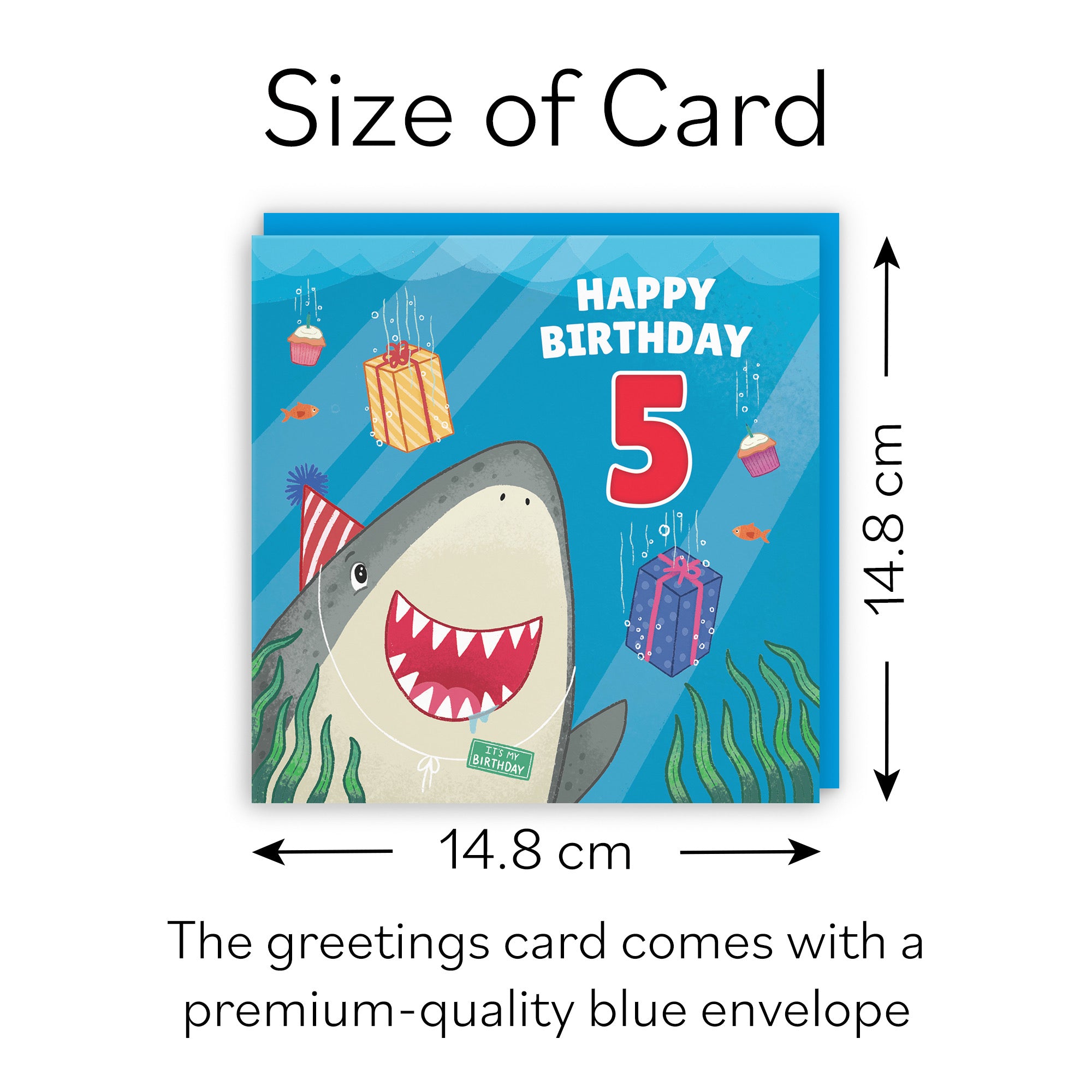 5th Birthday Shark Card Ocean - Default Title (B09W2VTHV3)