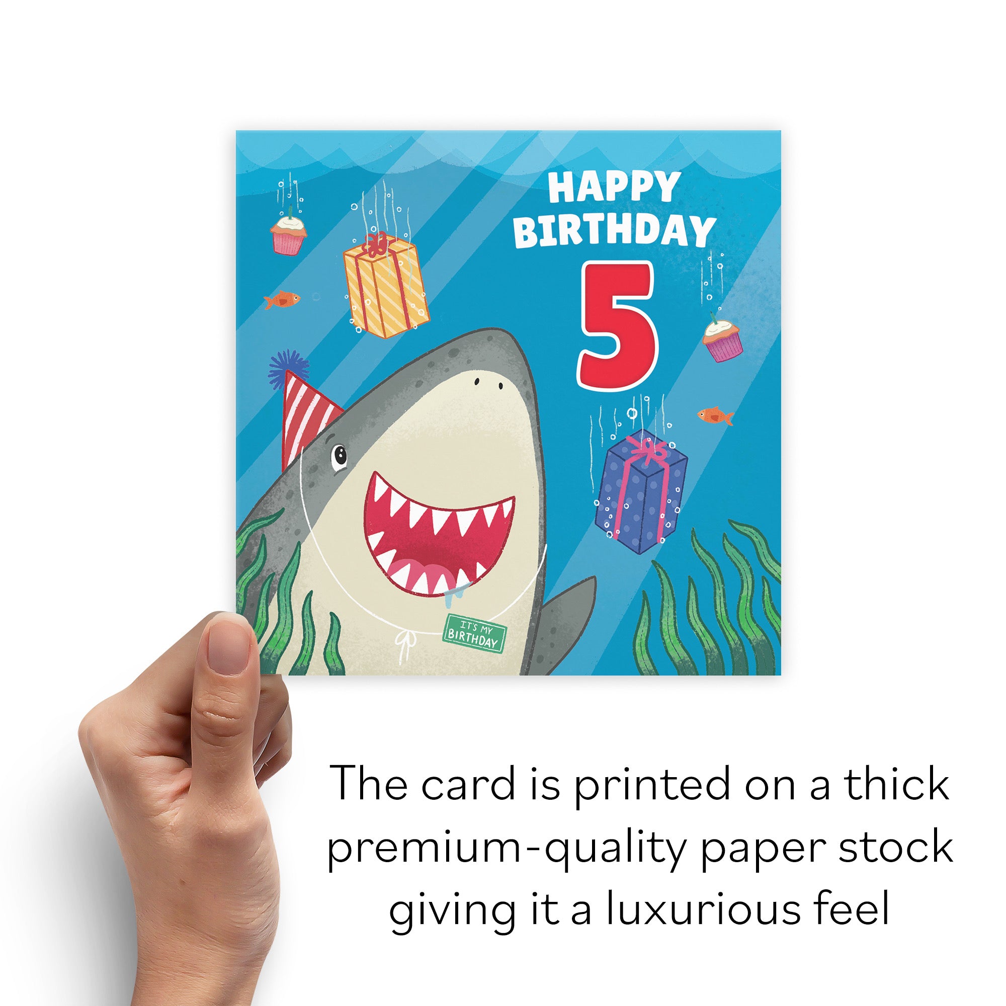 5th Birthday Shark Card Ocean - Default Title (B09W2VTHV3)