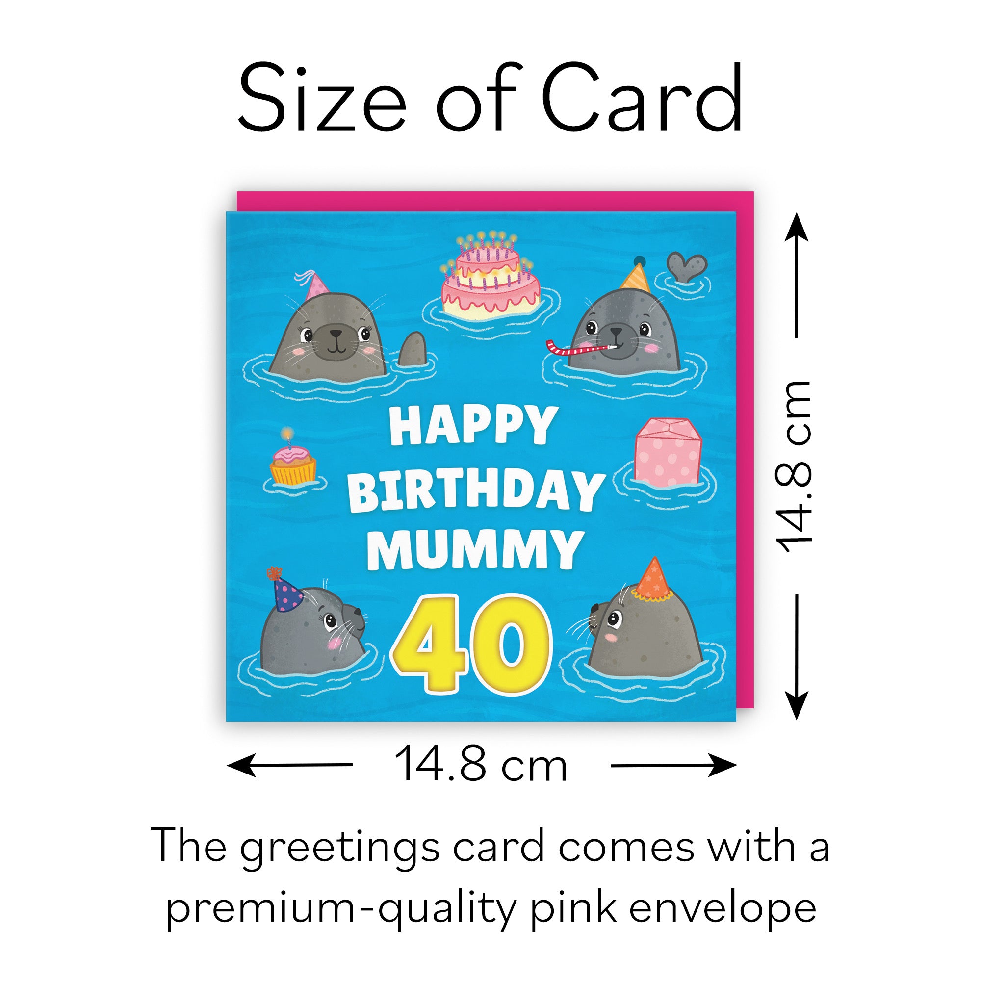 40th Mummy Cute Seals Birthday Card Ocean - Default Title (B09W2X3ZK4)