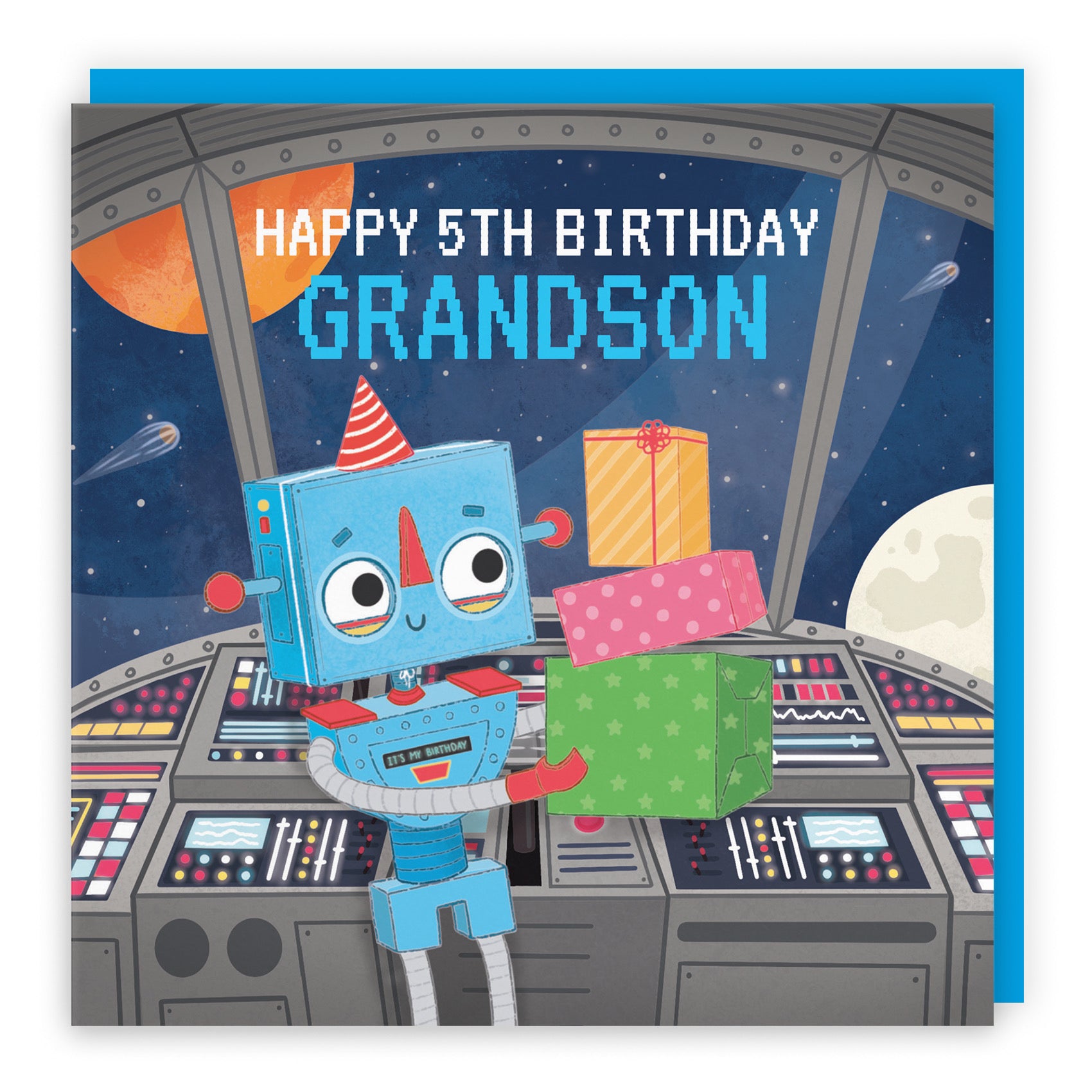 5th Grandson Space Robot Birthday Card Imagination - Default Title (B09W2XHDT2)