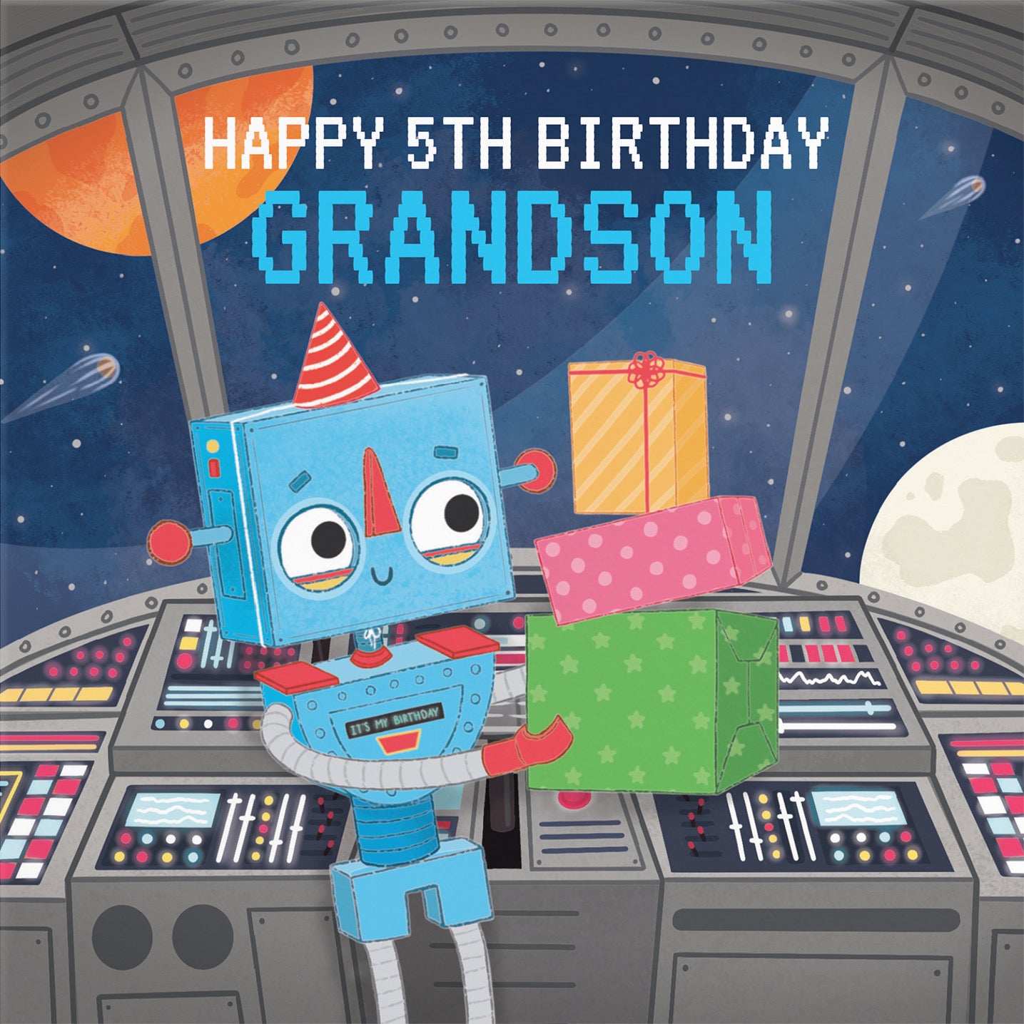 5th Grandson Space Robot Birthday Card Imagination - Default Title (B09W2XHDT2)