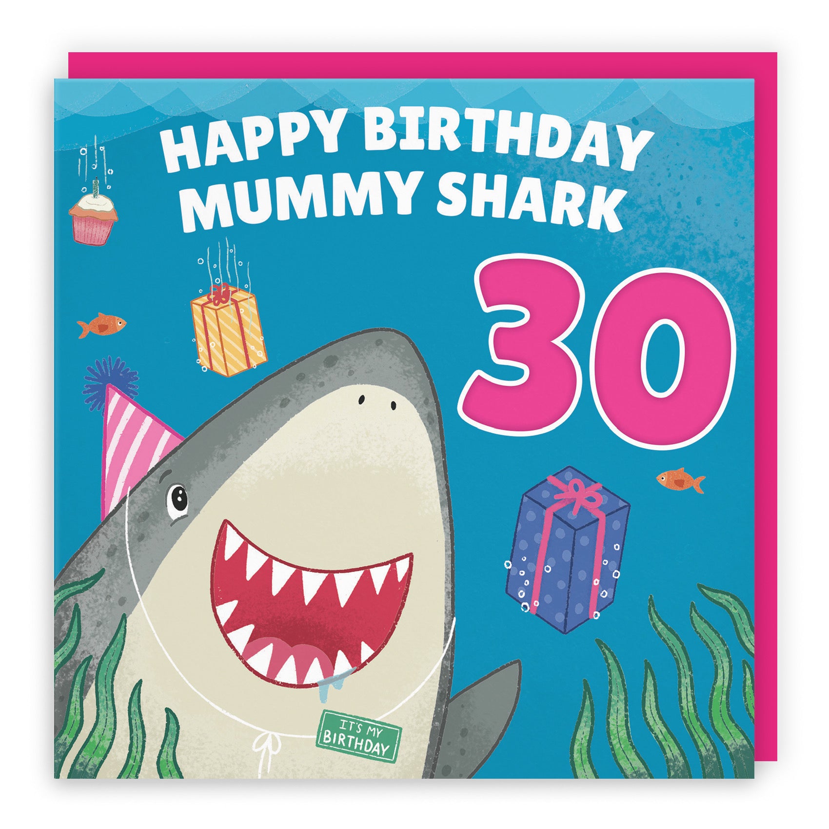 30th Mummy Cute Shark Birthday Card Ocean - Default Title (B09W2XK7MN)