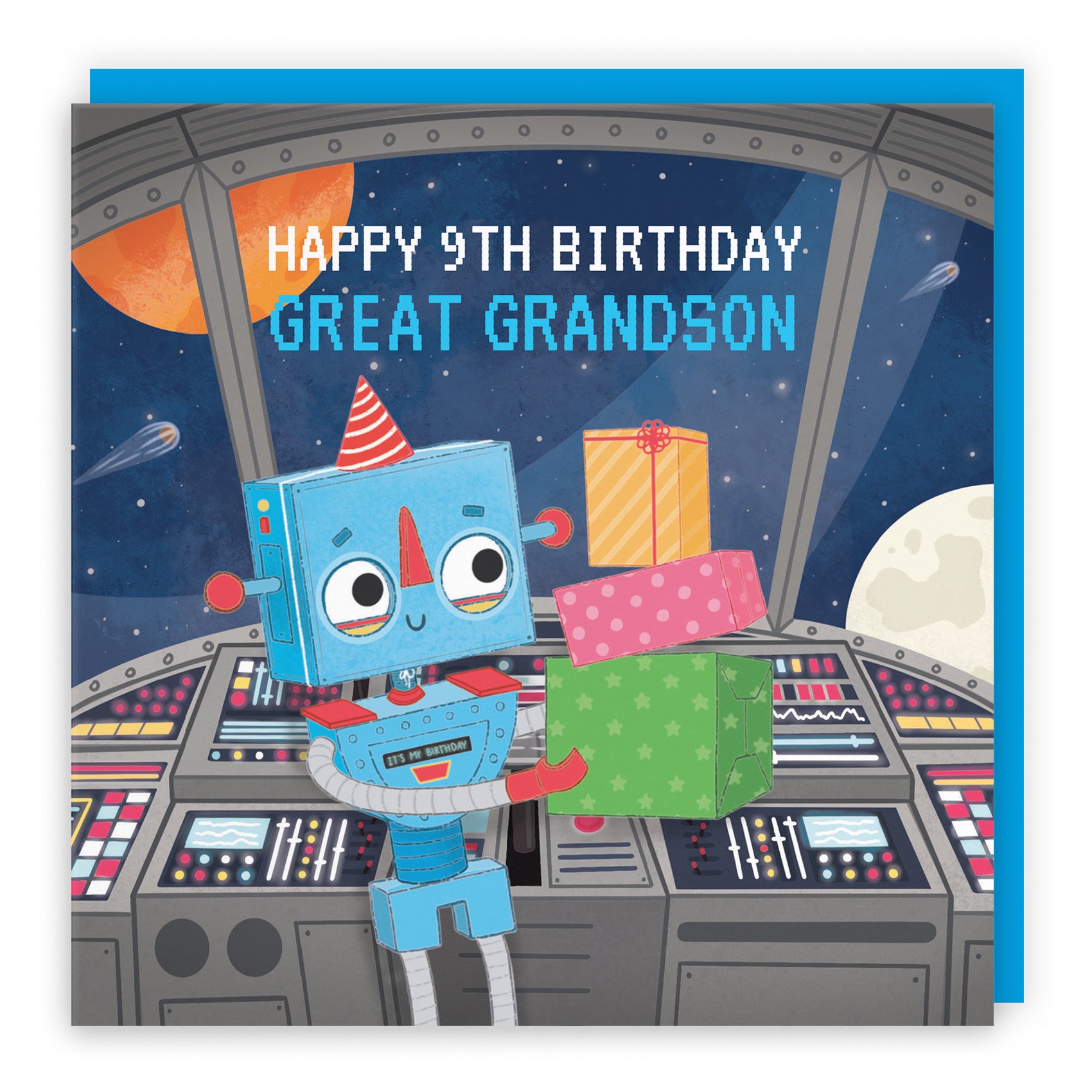 9th Great Grandson Space Robot Birthday Card Imagination - Default Title (B09W2XLN18)