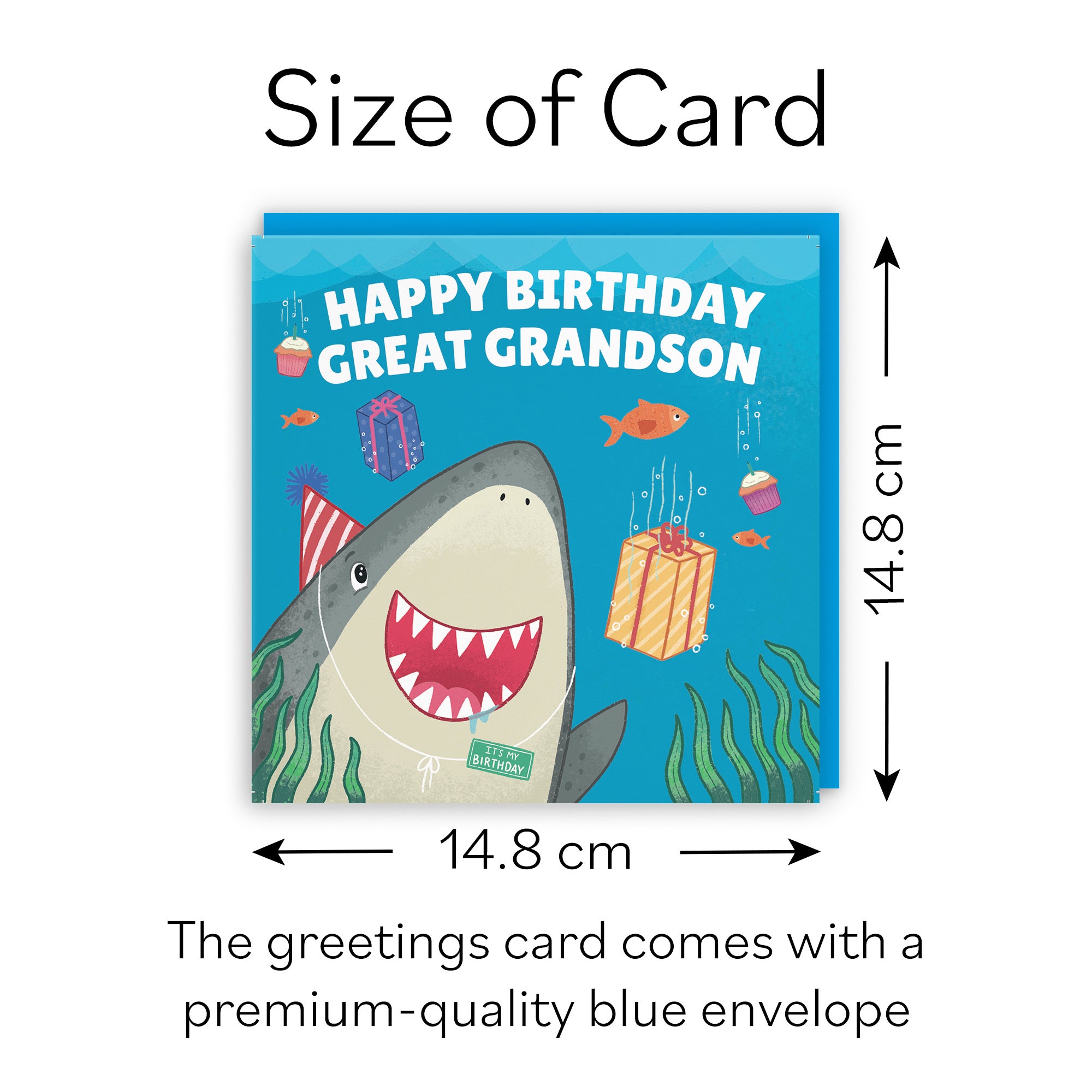 Great Grandson Cute Shark Birthday Card Ocean - Default Title (B09W2XPX8K)