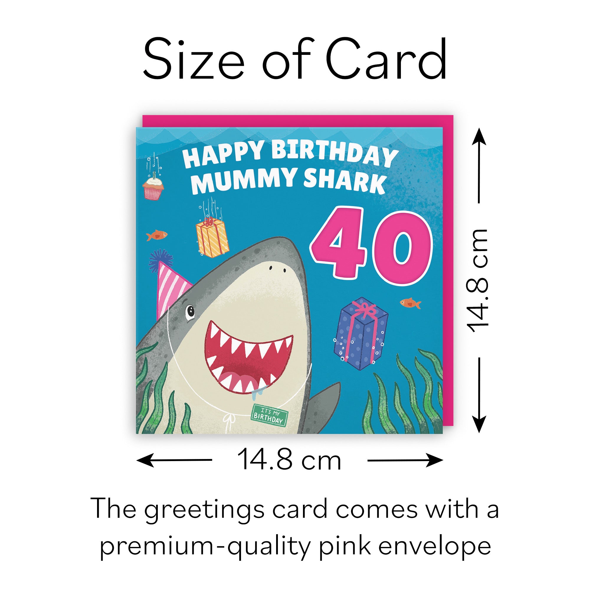 40th Mummy Cute Shark Birthday Card Ocean - Default Title (B09W2XT79X)