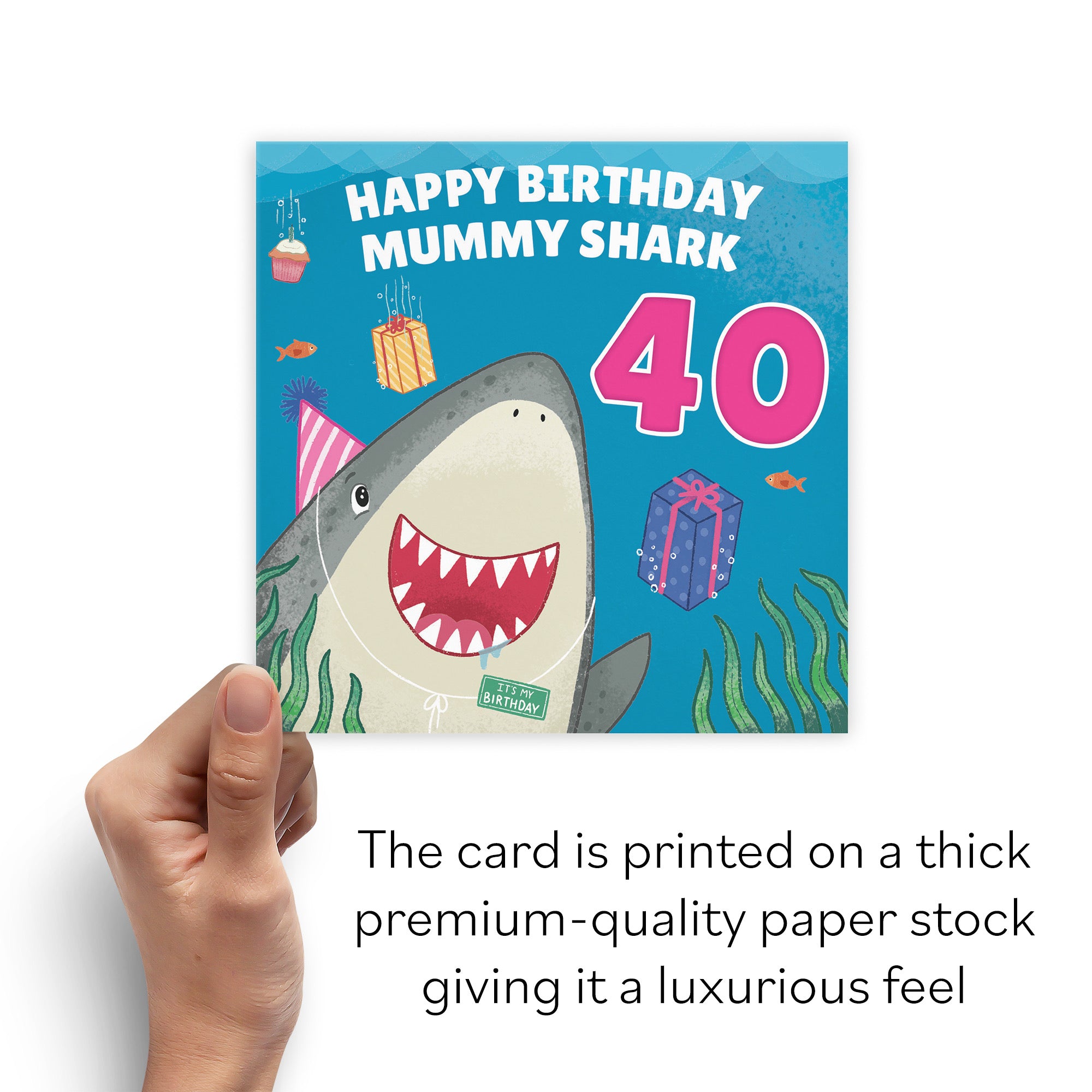 40th Mummy Cute Shark Birthday Card Ocean - Default Title (B09W2XT79X)