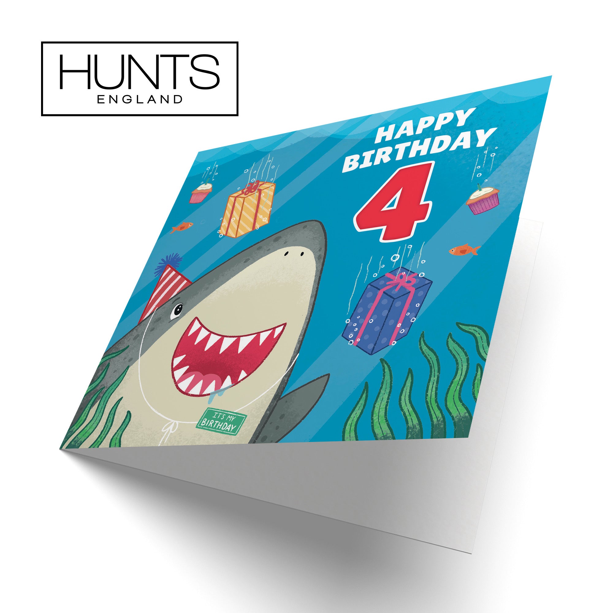 4th Birthday Shark Card Ocean - Default Title (B09W2XW5Y8)