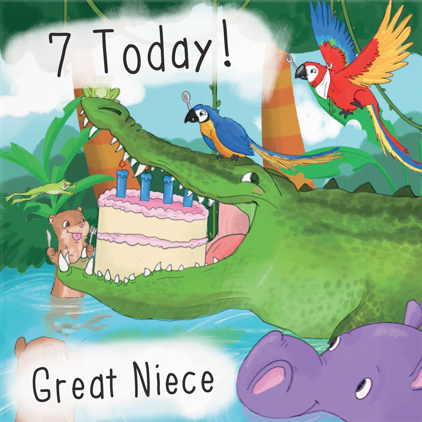 7th Great Niece Crocodile Birthday Card Jungle - Default Title (B09W2Y2MXC)