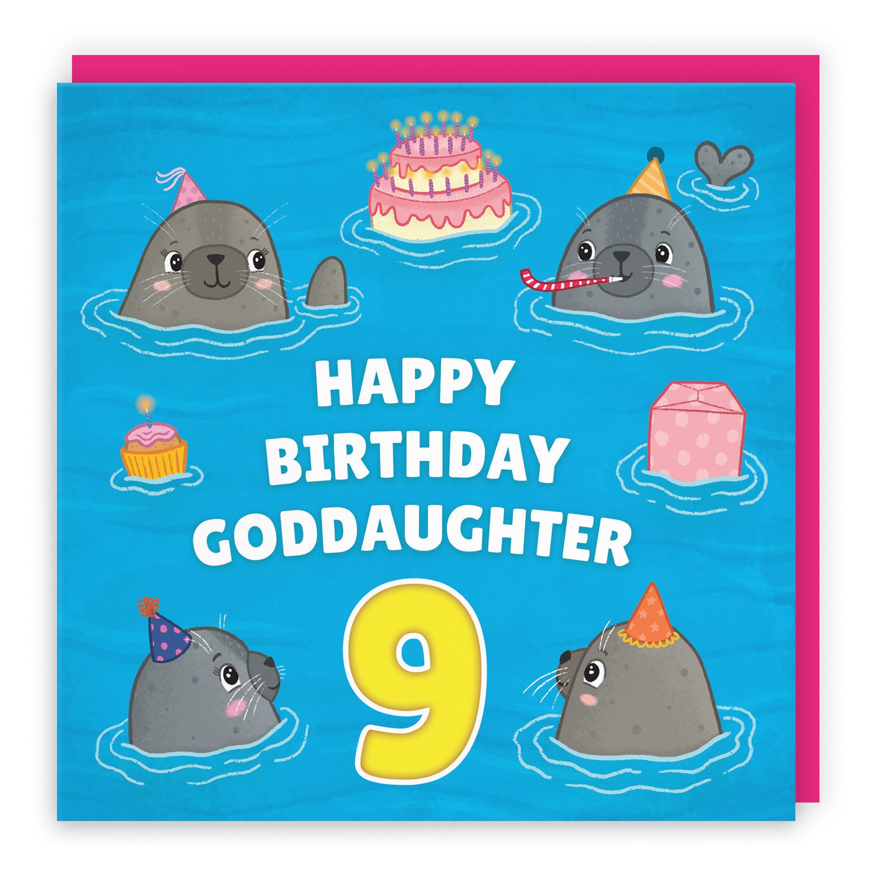 9th Goddaughter Cute Seals Birthday Card Ocean - Default Title (B09W2Y88RZ)