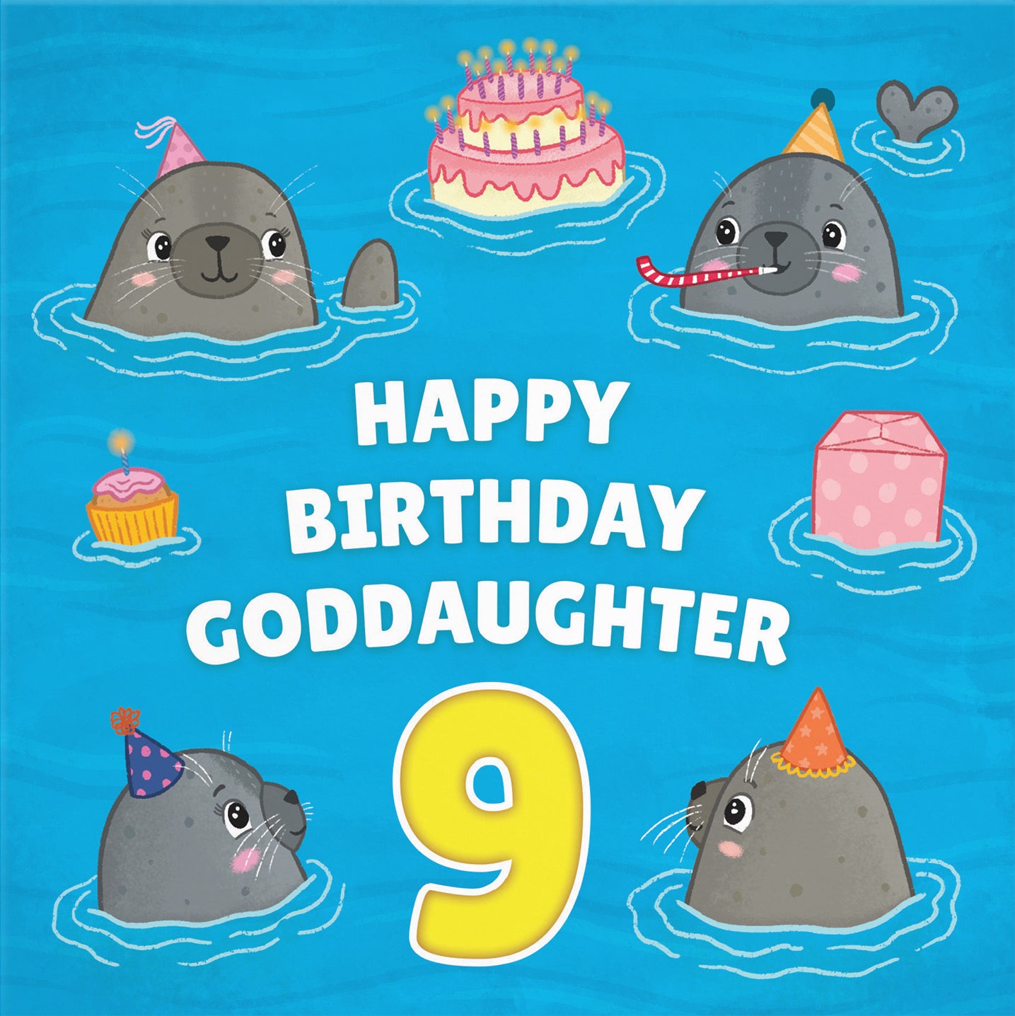 9th Goddaughter Cute Seals Birthday Card Ocean - Default Title (B09W2Y88RZ)